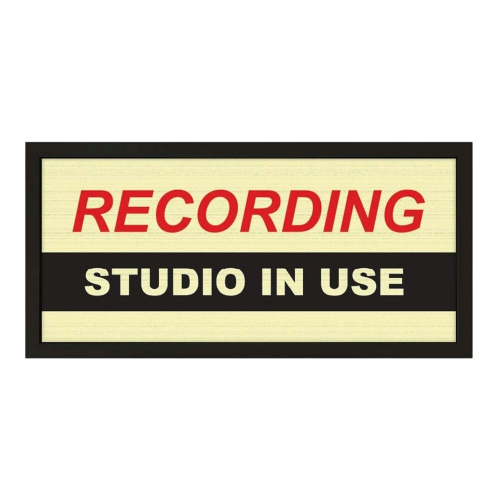 Rackhams Black/White Framed Wall Art Print - Recording Studio In Use Sign For Music Lovers
