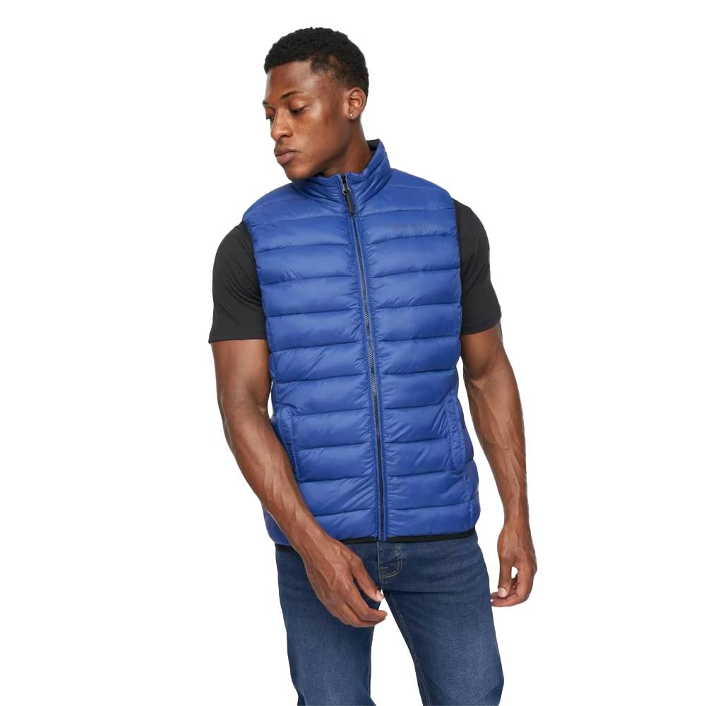 Crosshatch Men's Blue Gattering Quilted Gilet - Royal - L - Royal - 100% Mixed