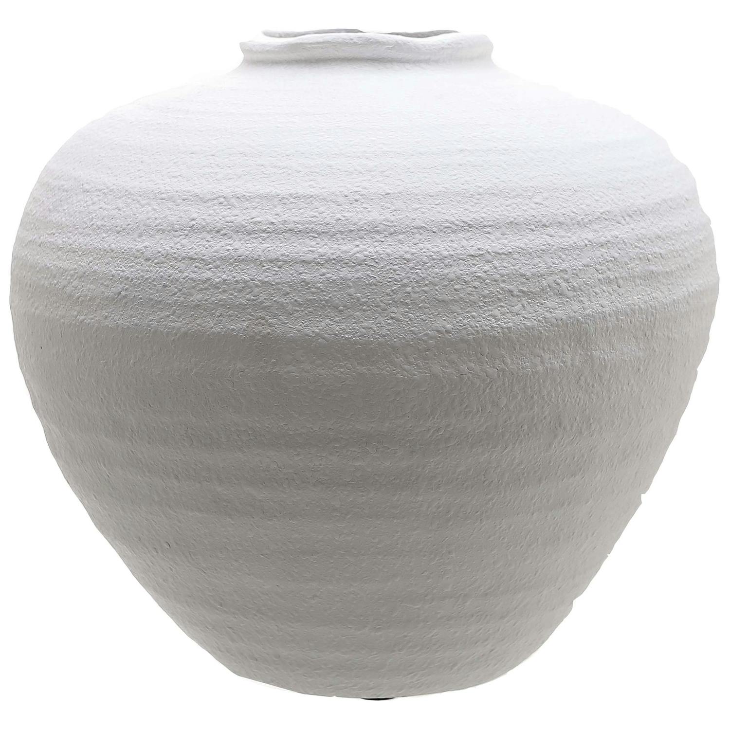 Rackhams White Regola Ceramic Matte Vase - 31Cm X 35Cm X 35Cm - 100% Mixed