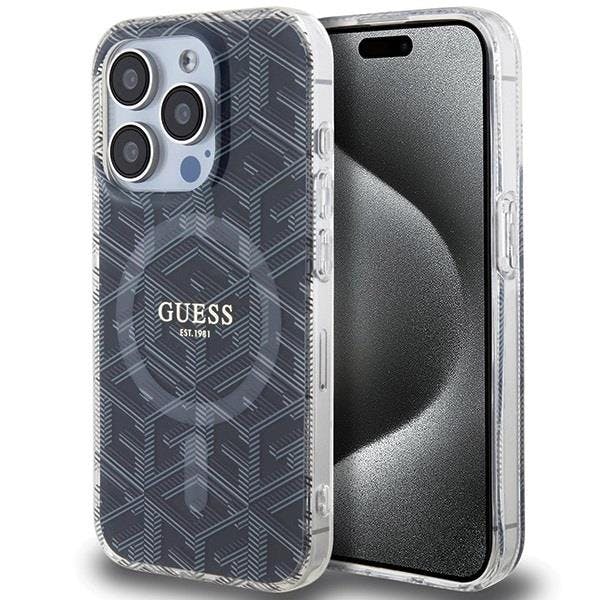 Guess Black Iml Gcube With Magsafe Hard Case For Iphone 15 Pro 6.1" - Guhmp15lhgcustgk