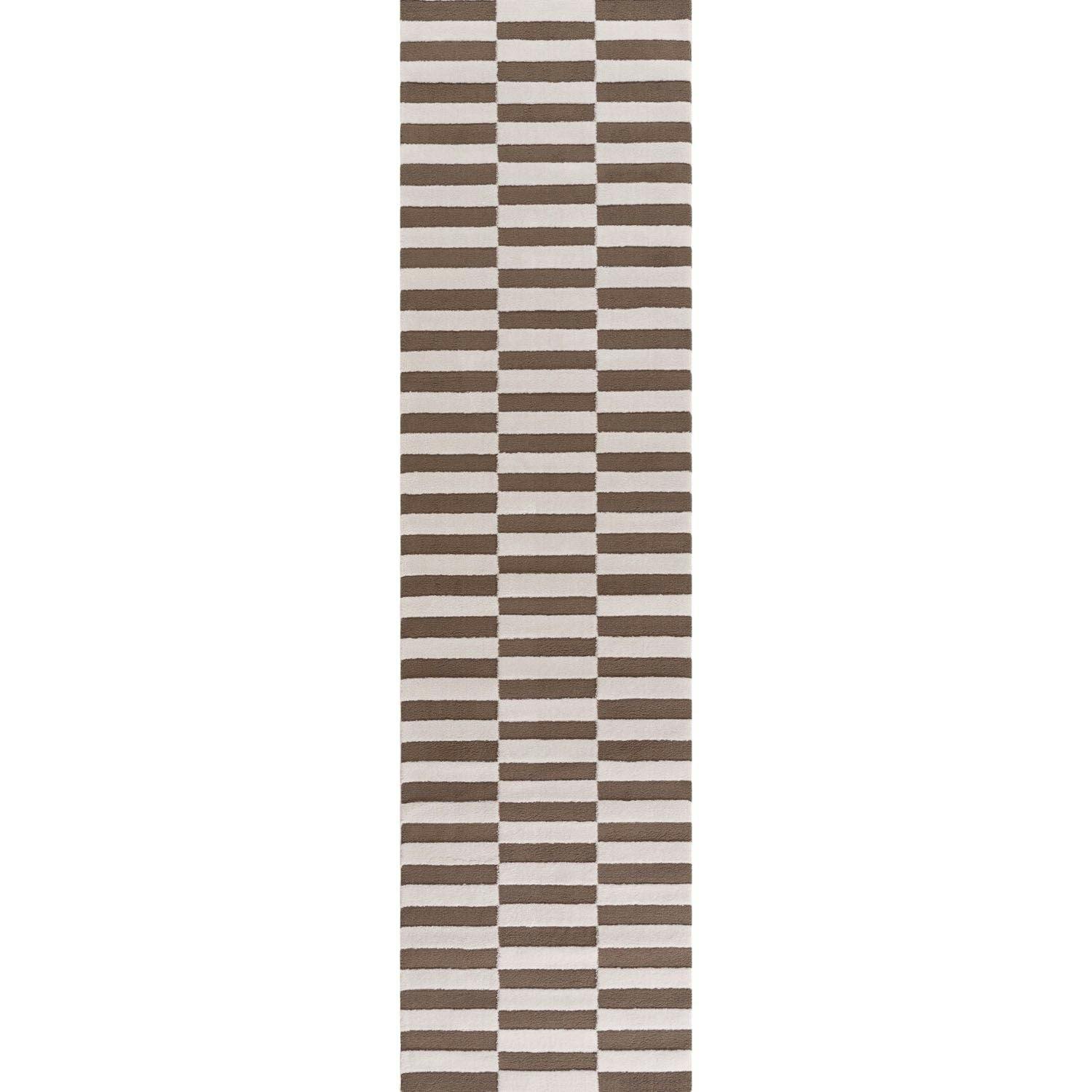 The Rugs Brown Loft Striped Rug - 80X300 Cm