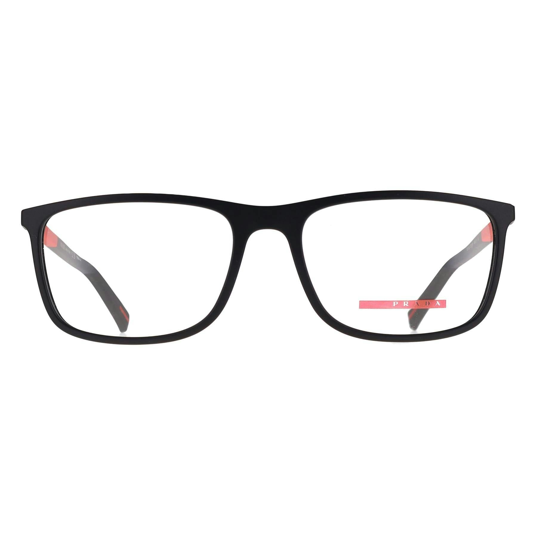 Prada Linea Rossa Men's Black Ps 03Qv Dg01o1 Man Optical Frames Injected Squared Normal - Image 5