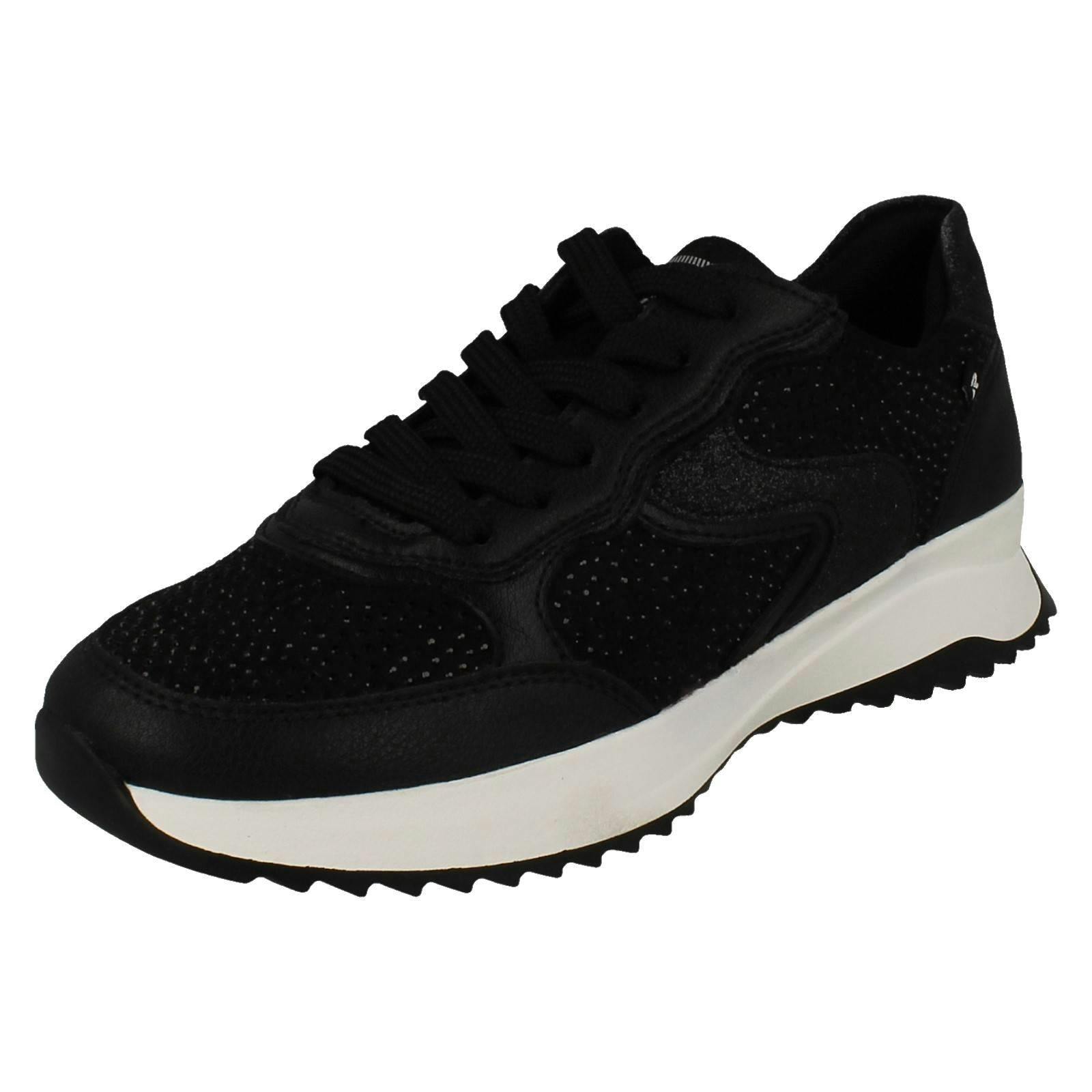 Rieker Women's Black Revolution Lace Up Trainers W1304 - Uk 7.5