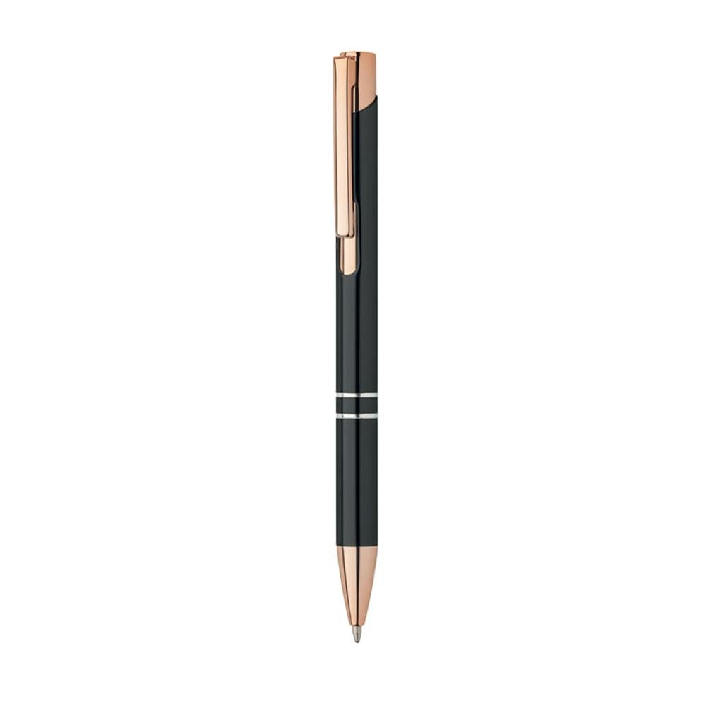 Rackhams Black Bern Rose Recycled Aluminium Ballpoint Pen - One Size