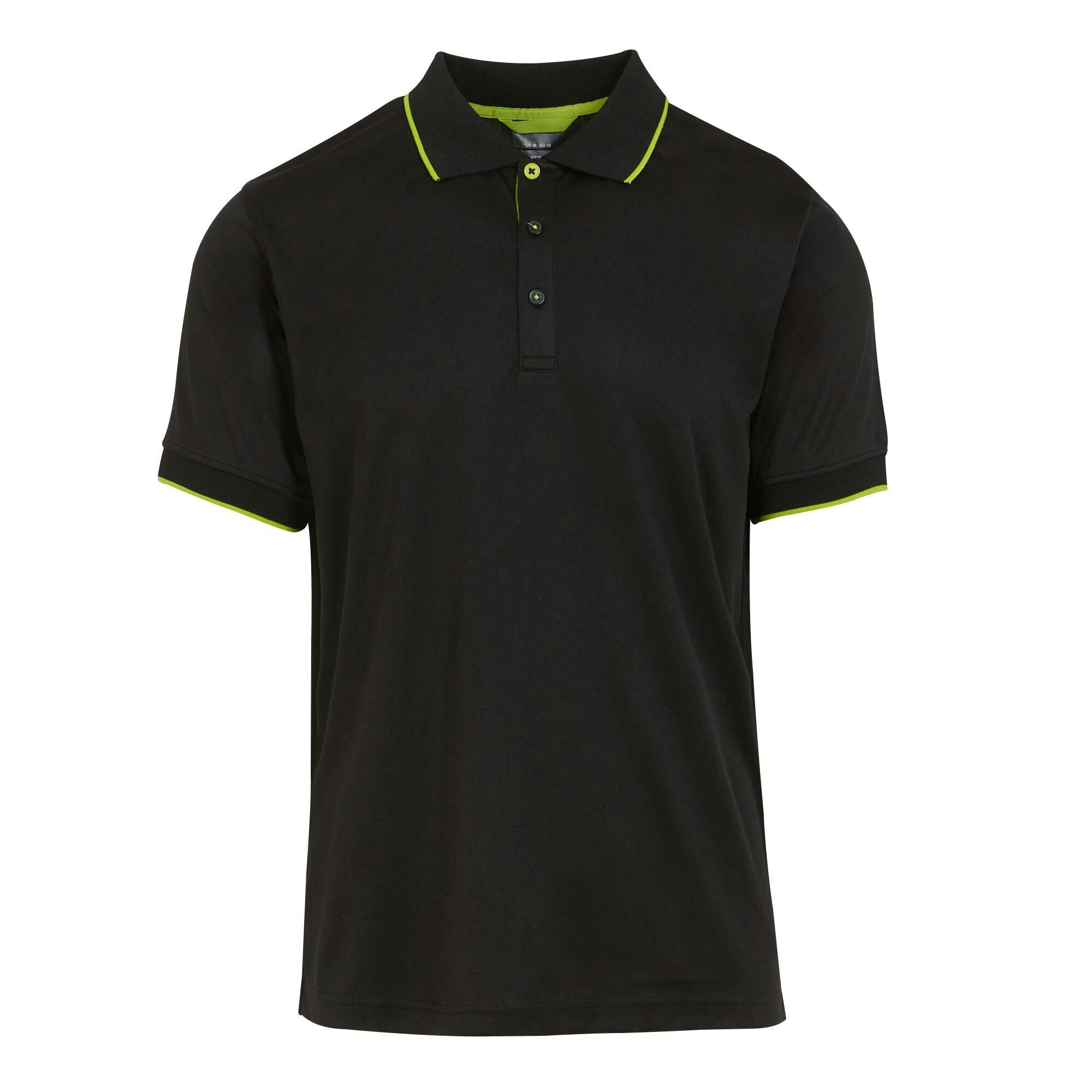Regatta Men's Black/Green Professional Short-Sleeved Polo Shirt - /Lime - Xxl - /Lime - 100% Mixed