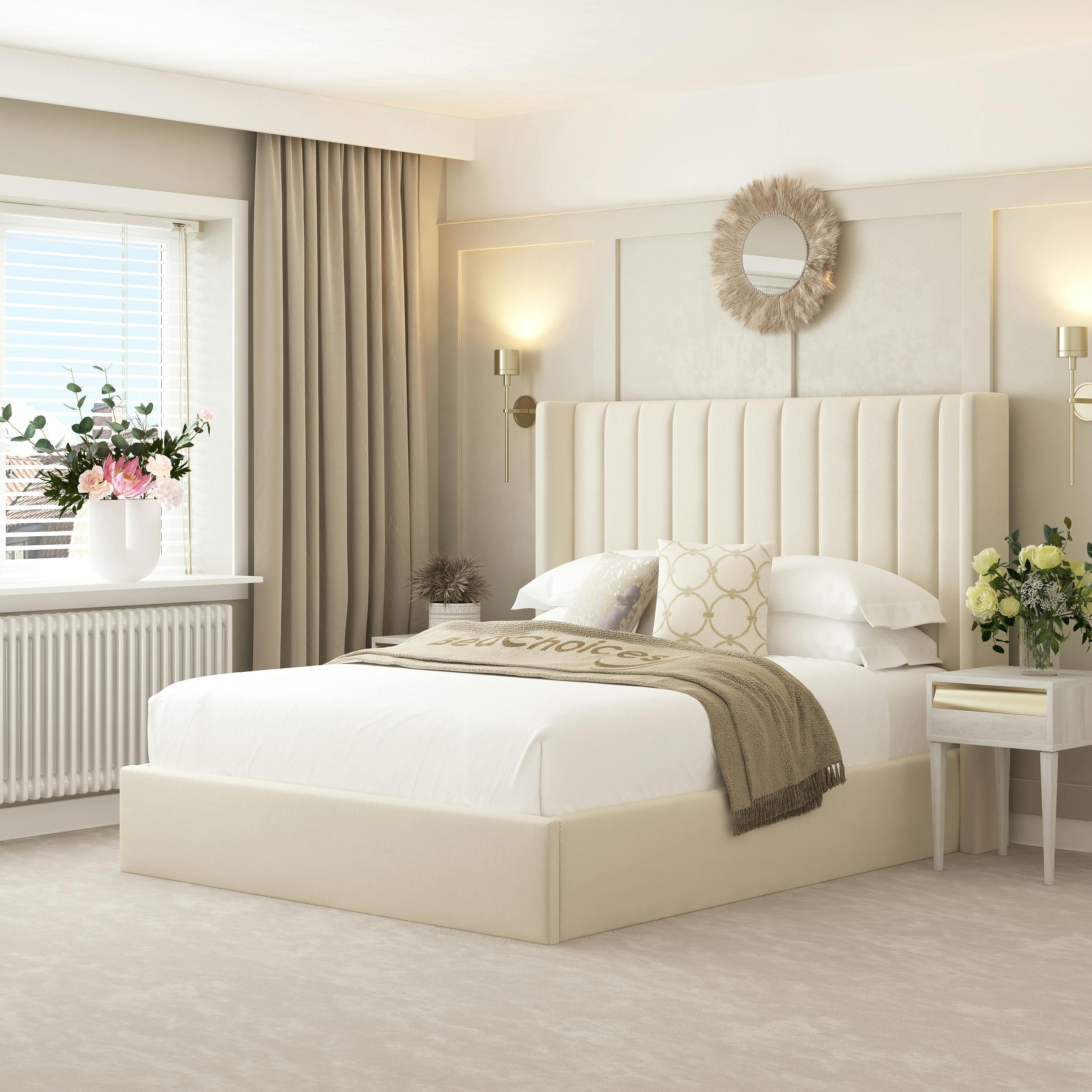 Rackhams Cream Madison Bed Frame With 54" Headboard - Single