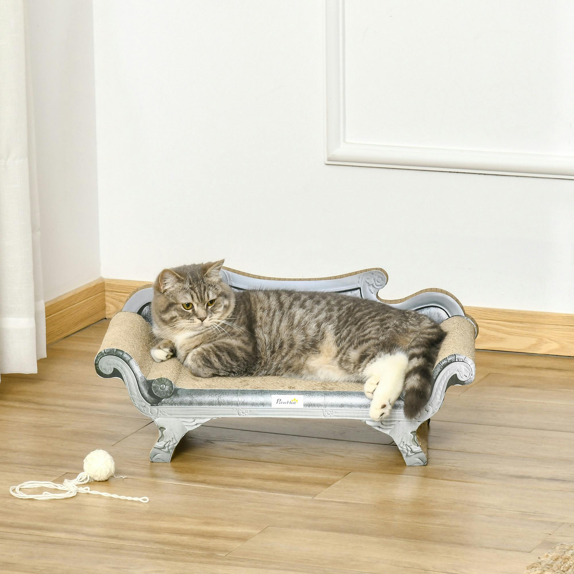 Pawhut 60Cm Cat Scratching Board With Catnip, Cardboard Scratcher Lounger