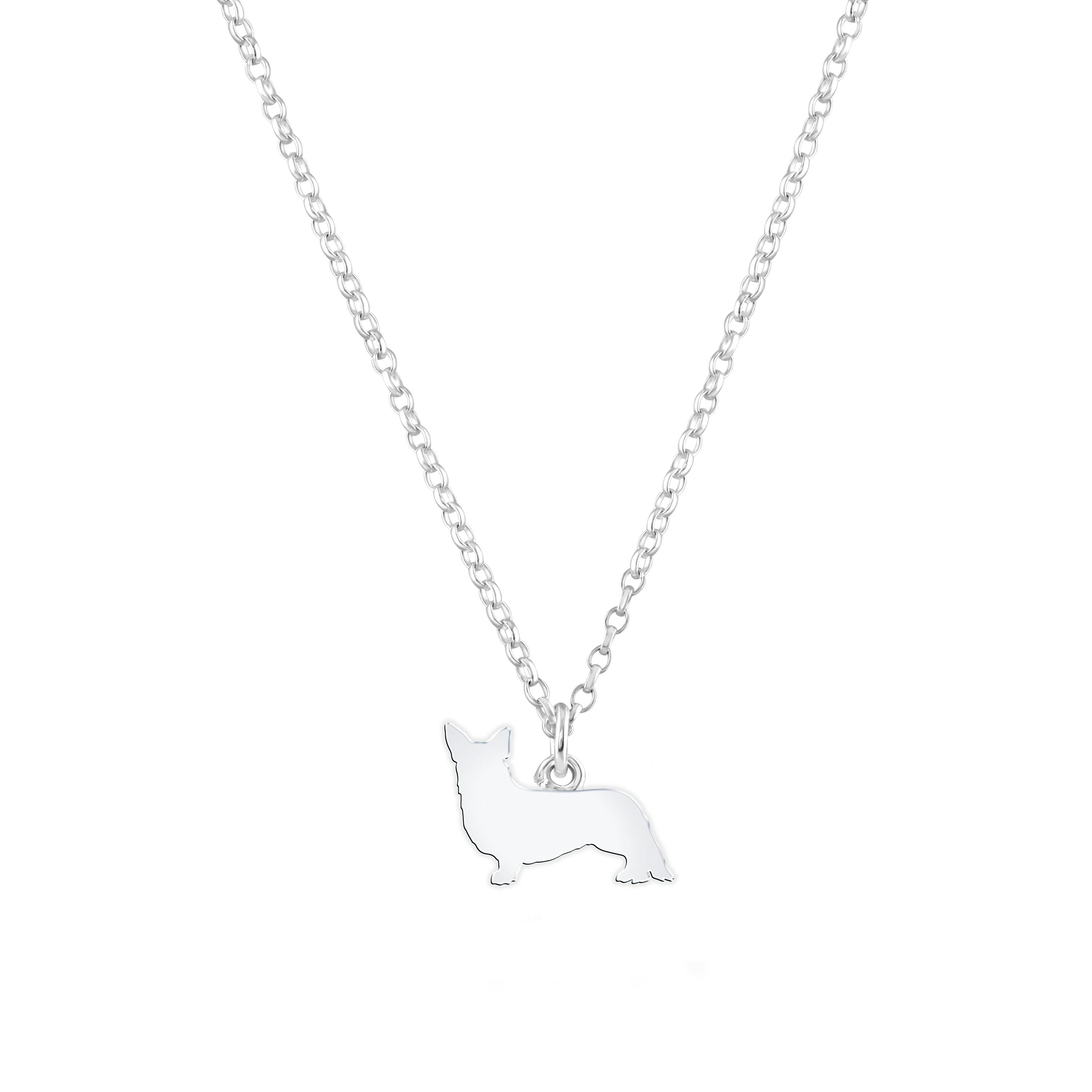 Mylee London Silver Corgi Silhouette Necklace - Personalised - Yes