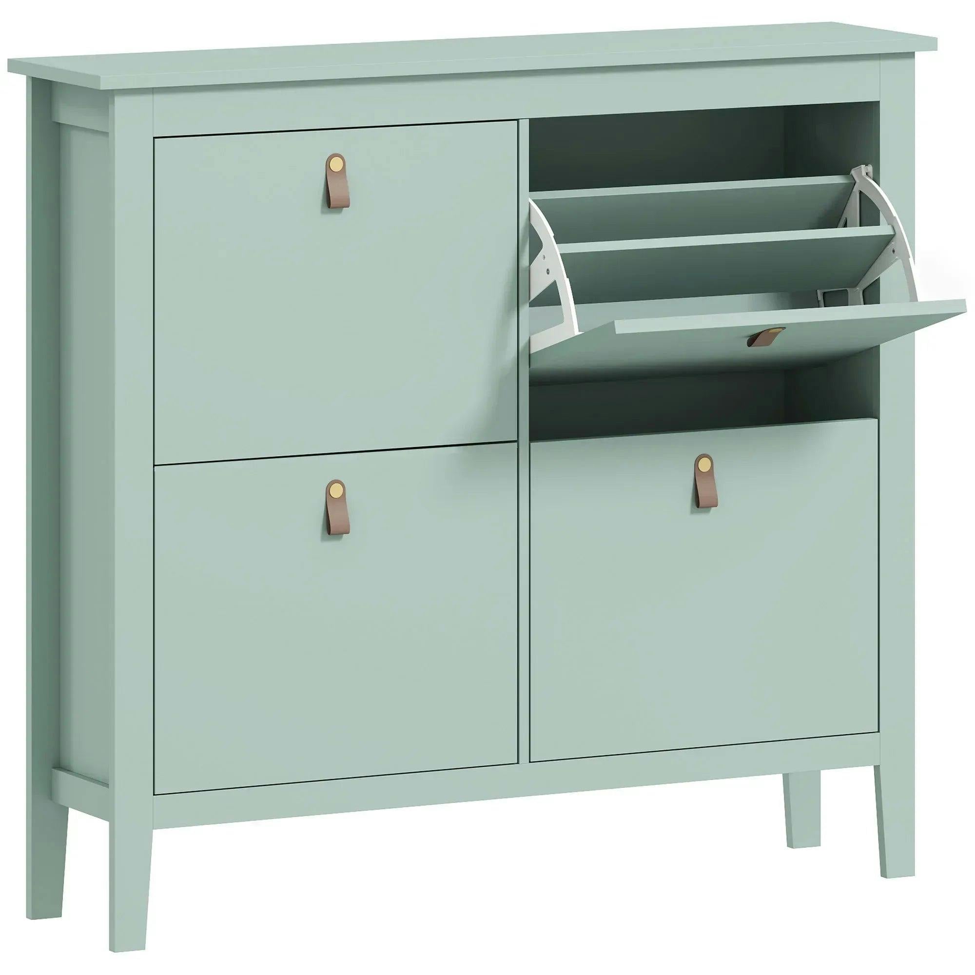 Rackhams Men's Green Modern Four-Drawer Shoe Cabinet