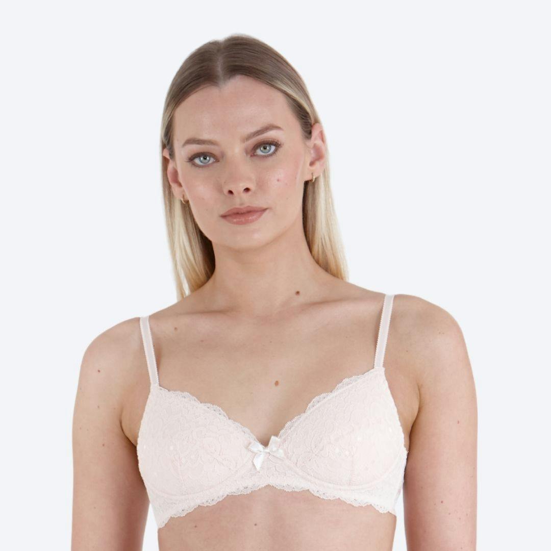 Little Women Women's Peach/Pink Little Lizzie Non-Wired Bra - 40Aaa