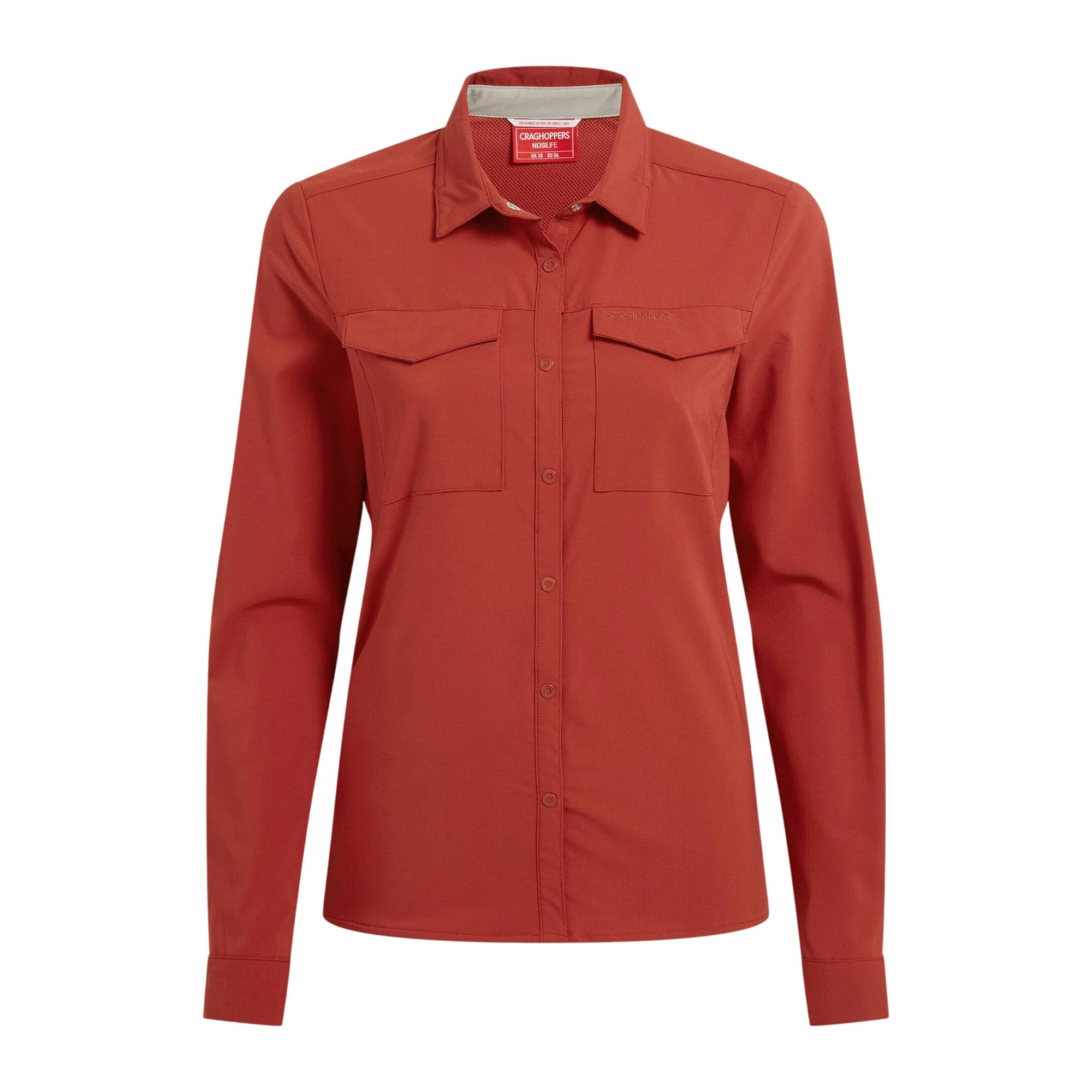 Craghoppers Women's Nosilife Pro Iii Nosilife Long-Sleeved Shirt - Cinnabar - 16 Uk - Cinnabar - 100% Mixed