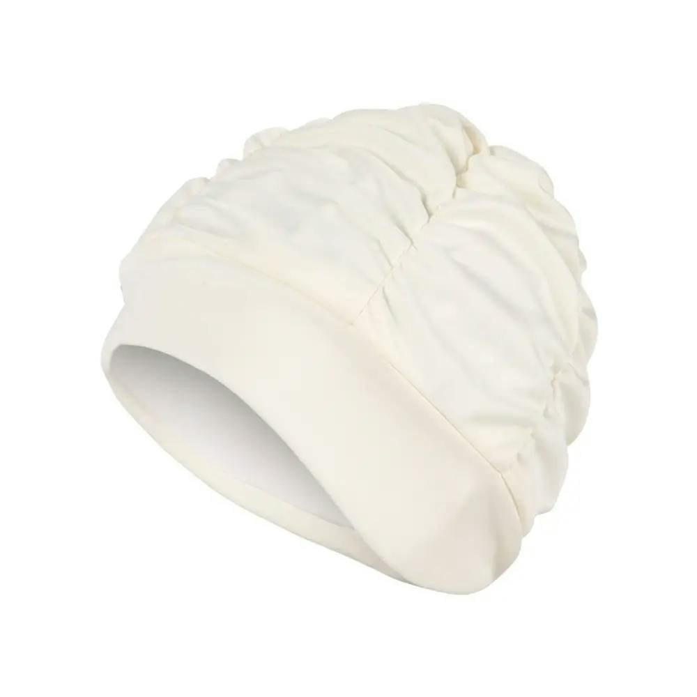 Fashy Pleated Fabric Swim Cap - Champagne