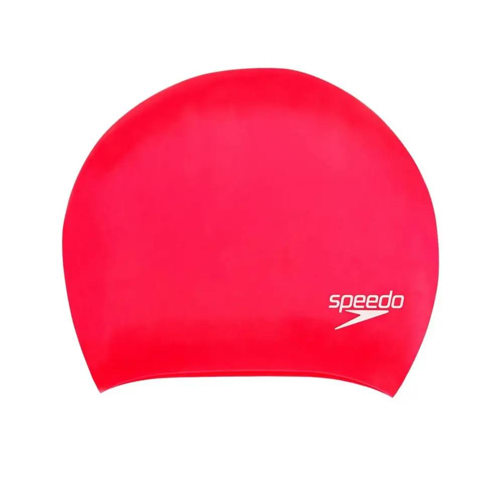 Speedo Pink Long Hair Silicone Swimming Cap