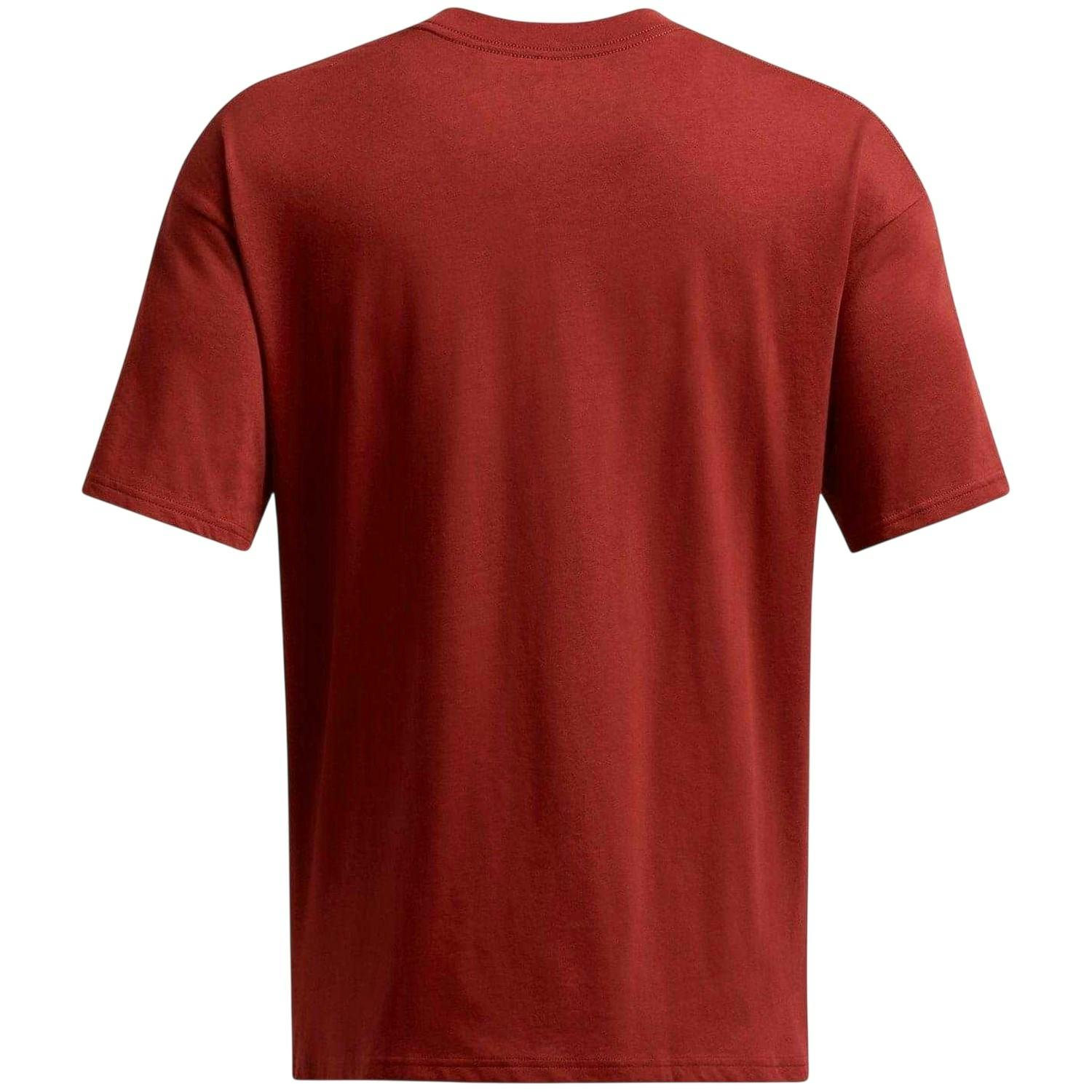 Under Armour Men's Orange Box Logo T-Shirt - S - 60% Cotton/40% Polyester