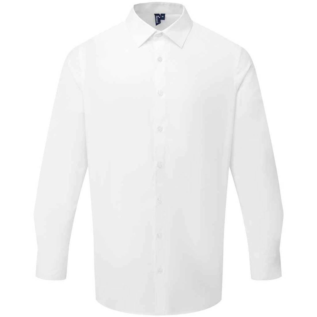 Premier Men's White Recyclight Poplin Long-Sleeved Shirt In | Size: 5XL - Image 2