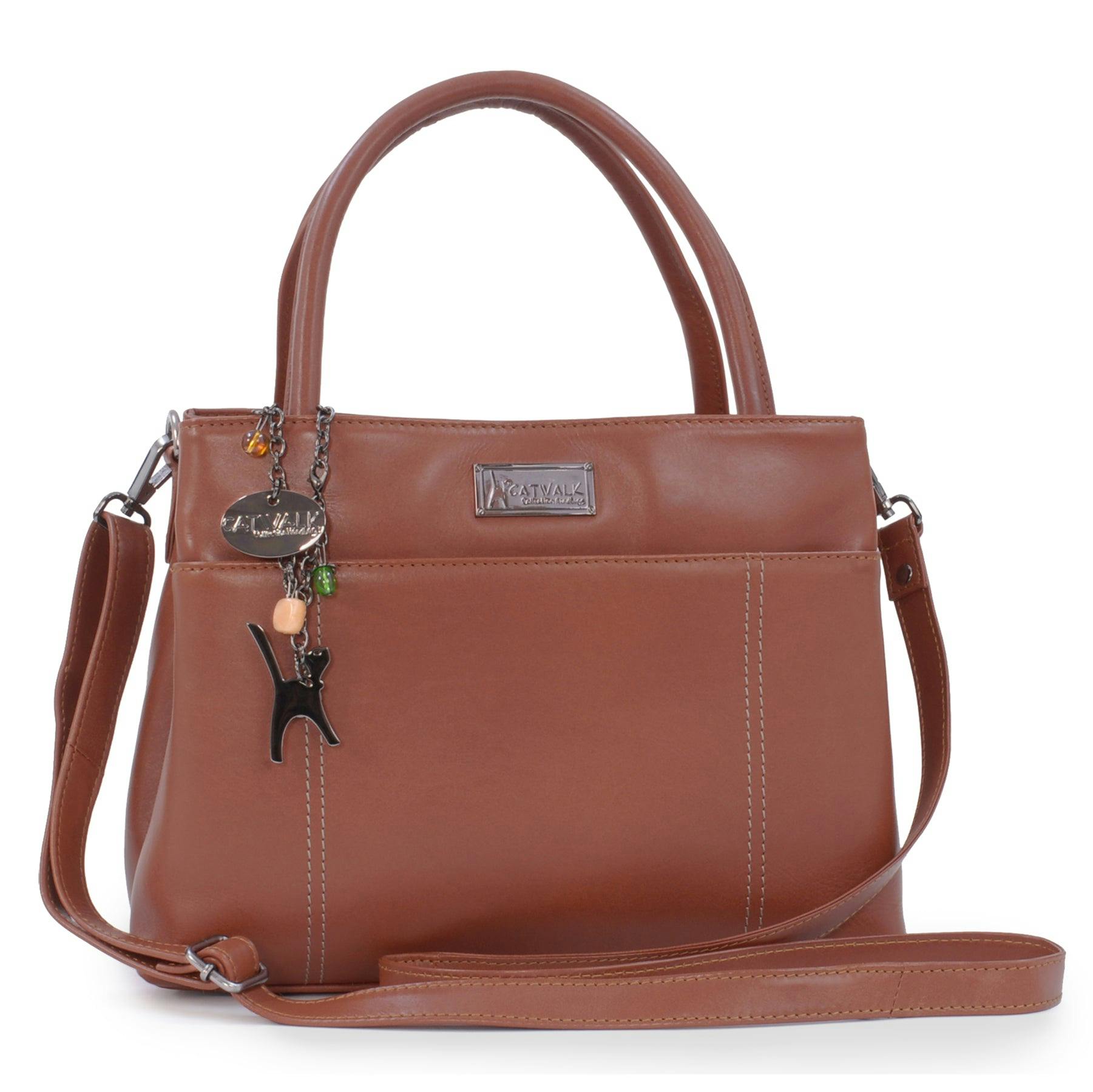 Catwalk Collection Handbags Rosaline - Shoulder Bag - Tan