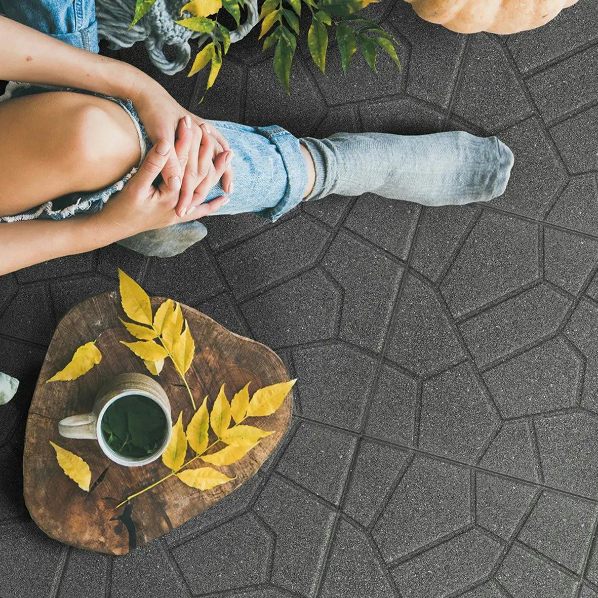 Rackhams Reversible Garden Stepping Stones Decking Paver 40X40cm - 8