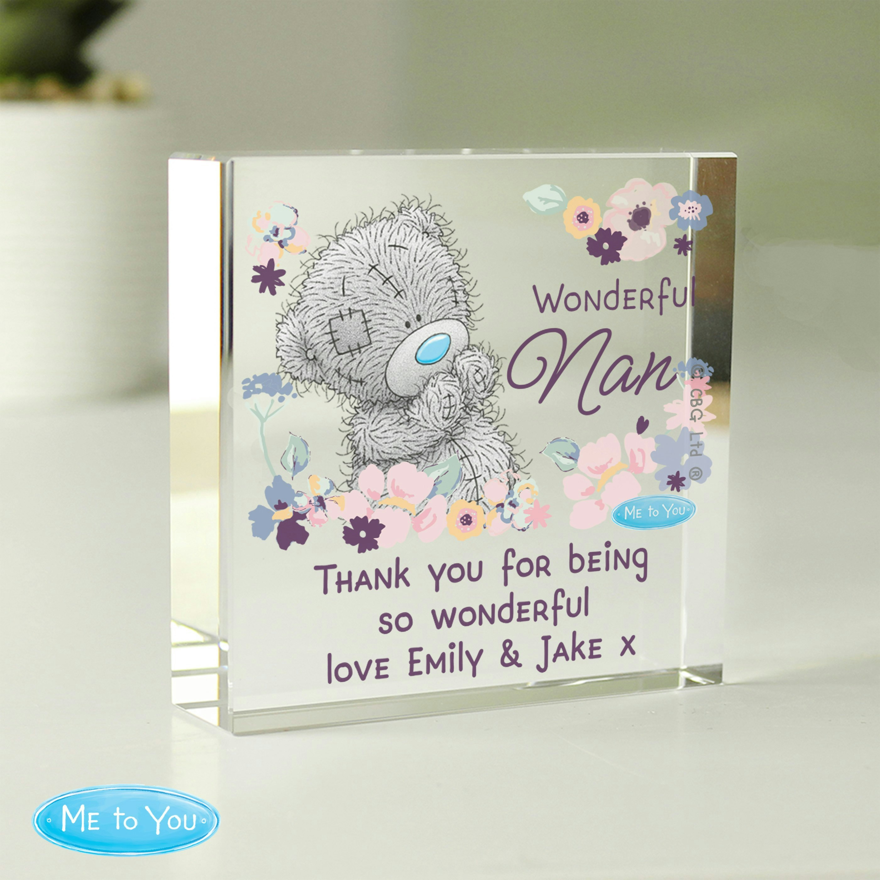 Personalised Memento Company Personalised Me To You Wonderful Nan Crystal Token