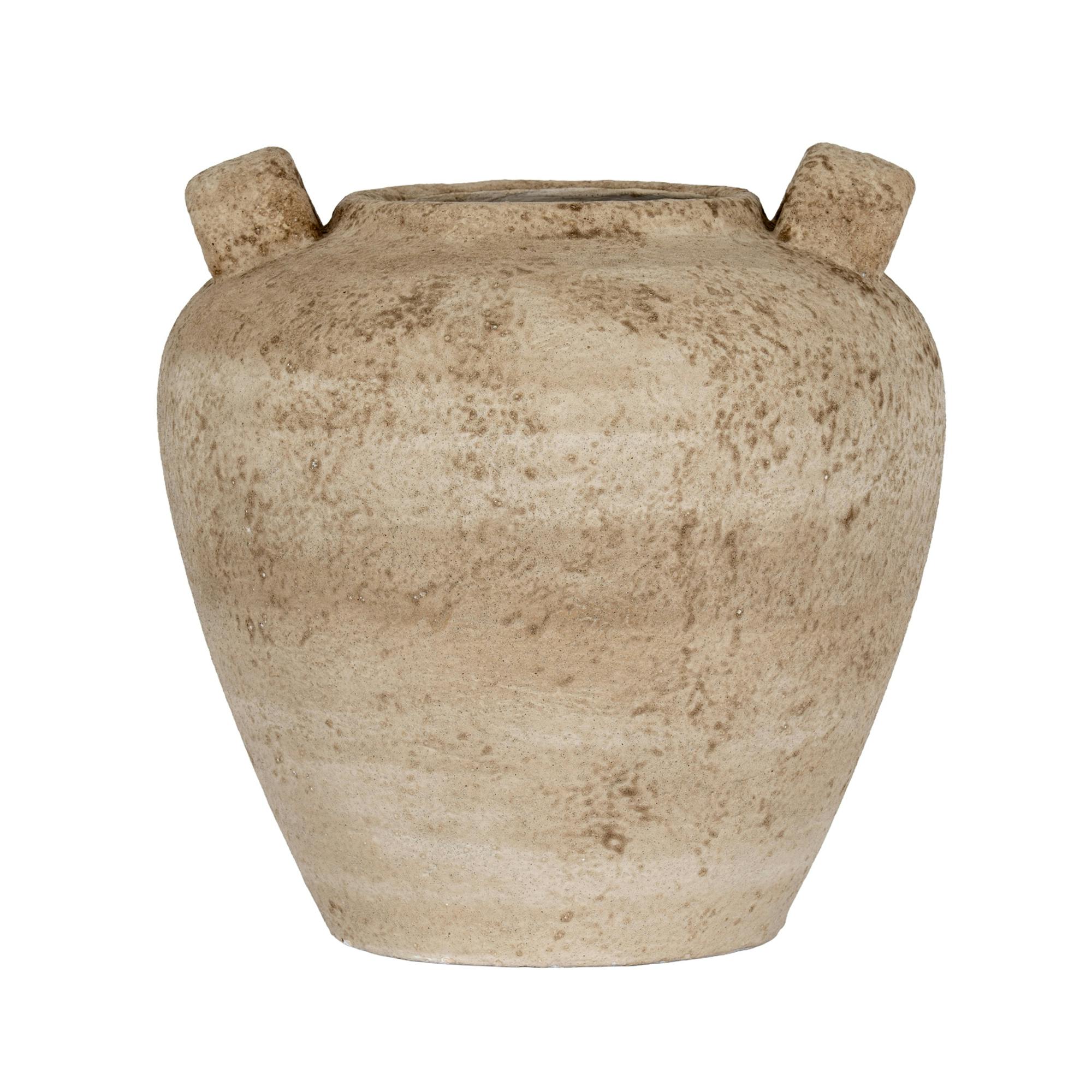 Hill Interiors Brown Terra Double Handle Urn Vase - 29Cm X 29Cm X 29Cm - 100% Mixed