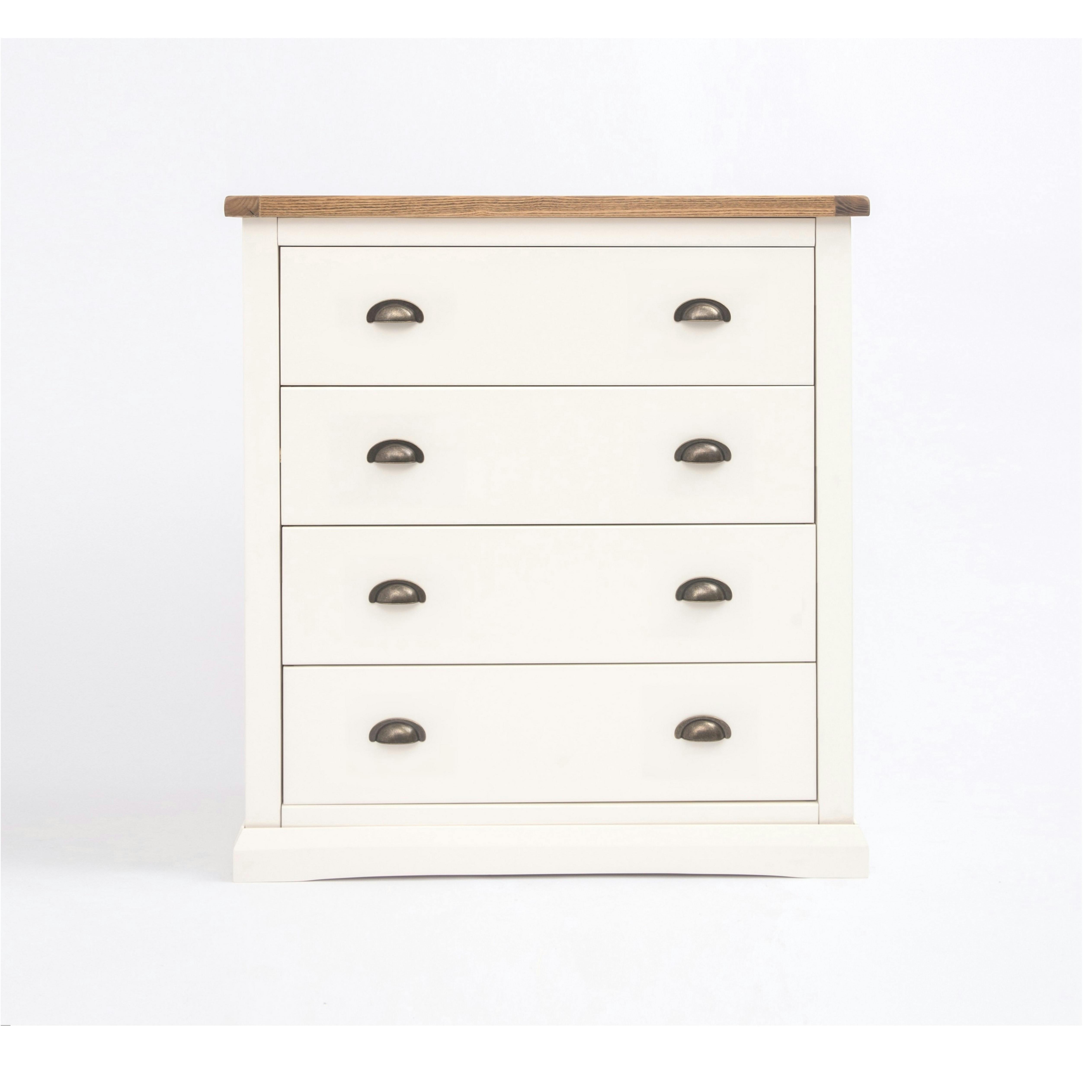 Rackhams White Cosenza 4 Drawer Chest Of Drawers Brass Cup Handle - Off
