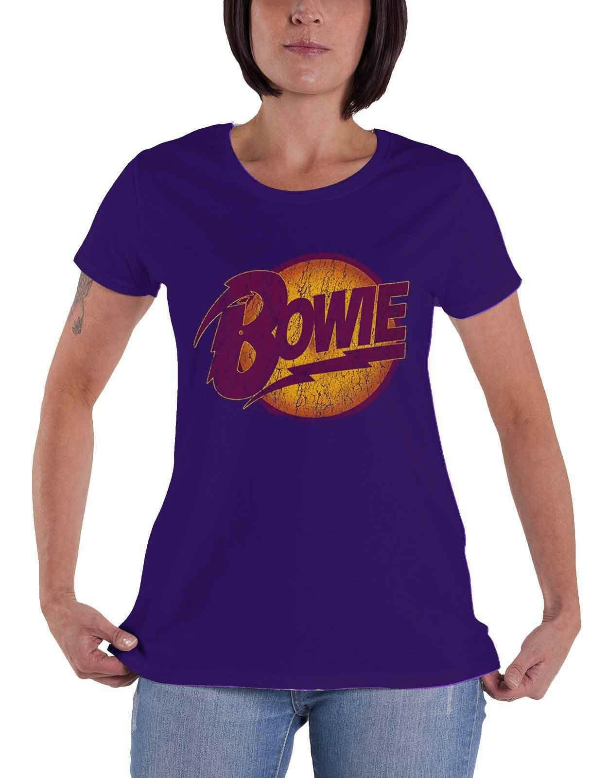 Paradiso Clothing Women's Purple David Bowie Vintage Diamond Dogs Skinny Fitt Shirt - Xs