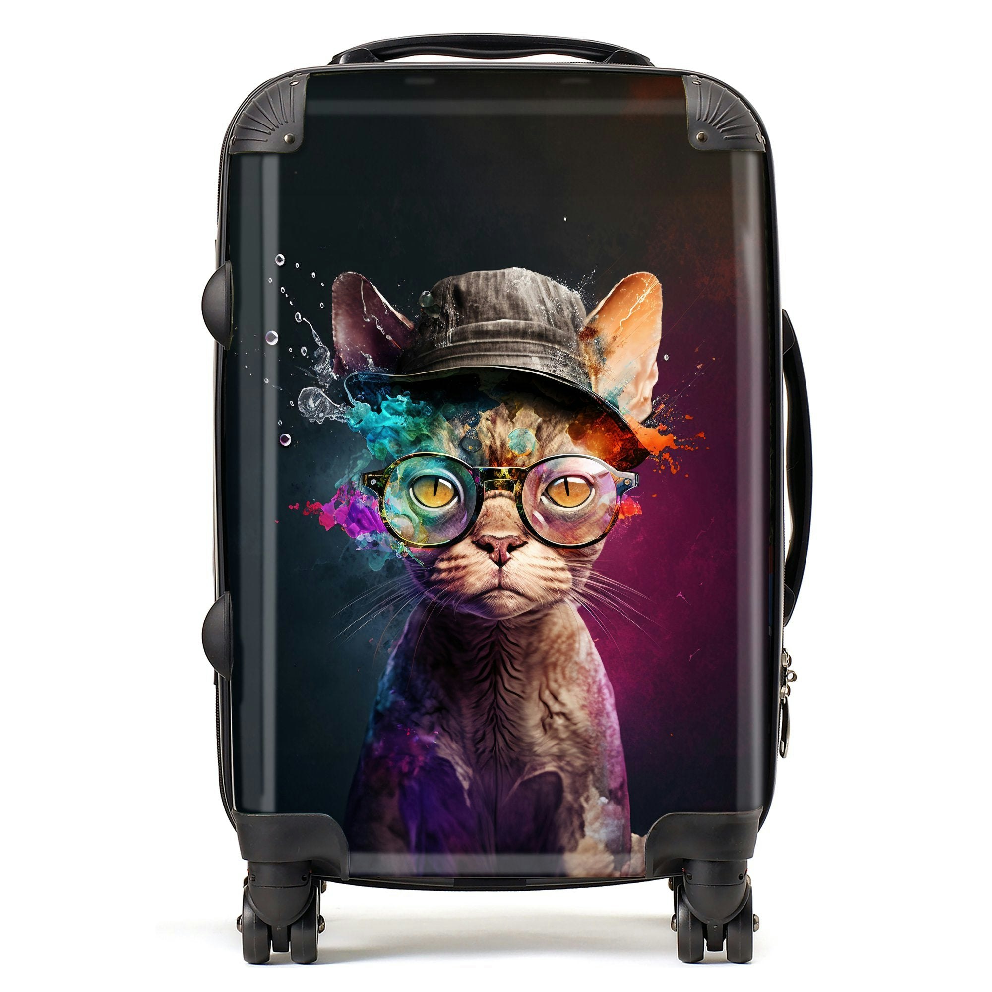 Warren Reed Devon Rex Cat With Hat Splashart Suitcase - Cabin