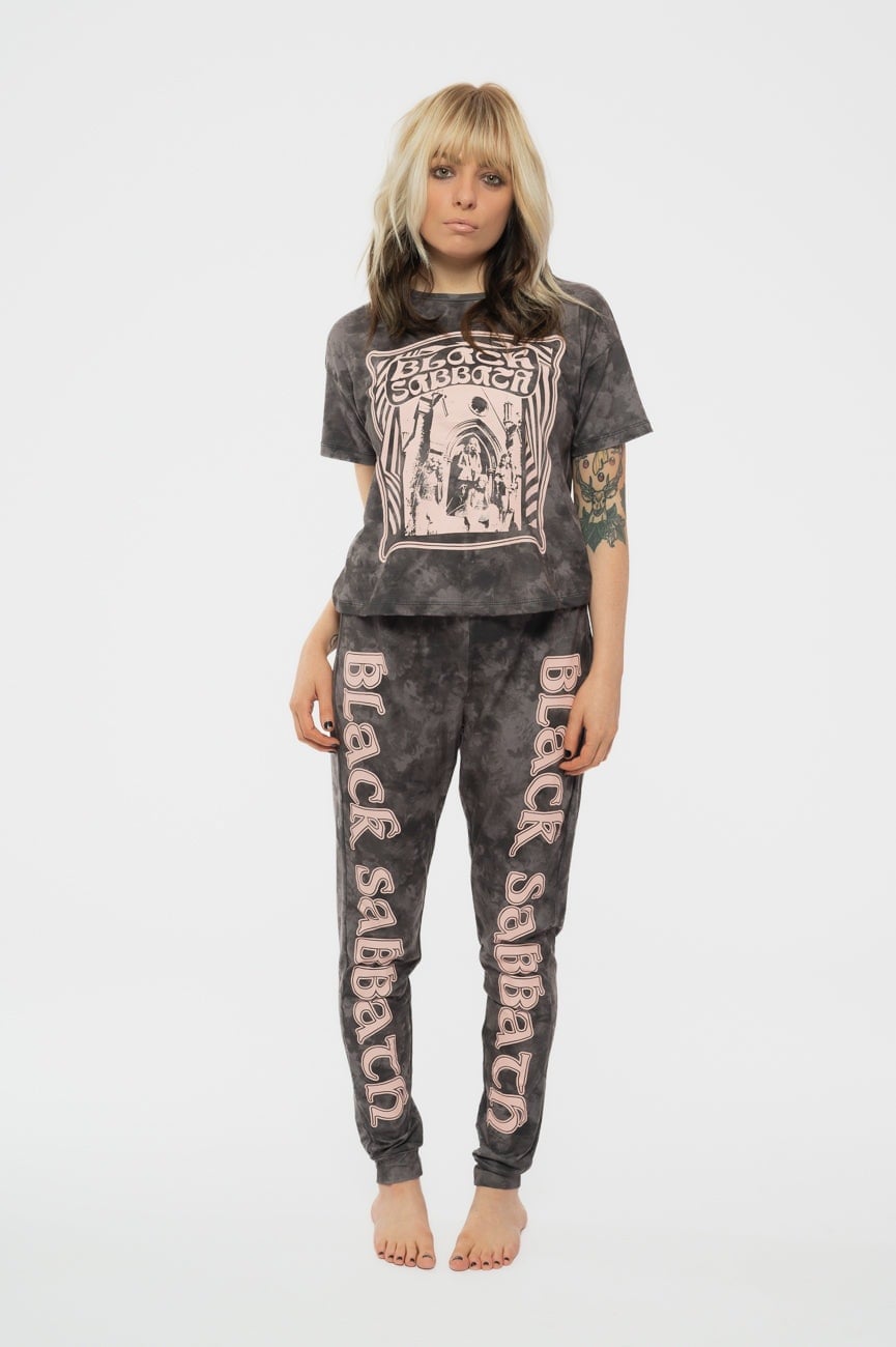 Paradiso Clothing Women's Black Sabbath Psycho Band Logo Pyjamas - Xs