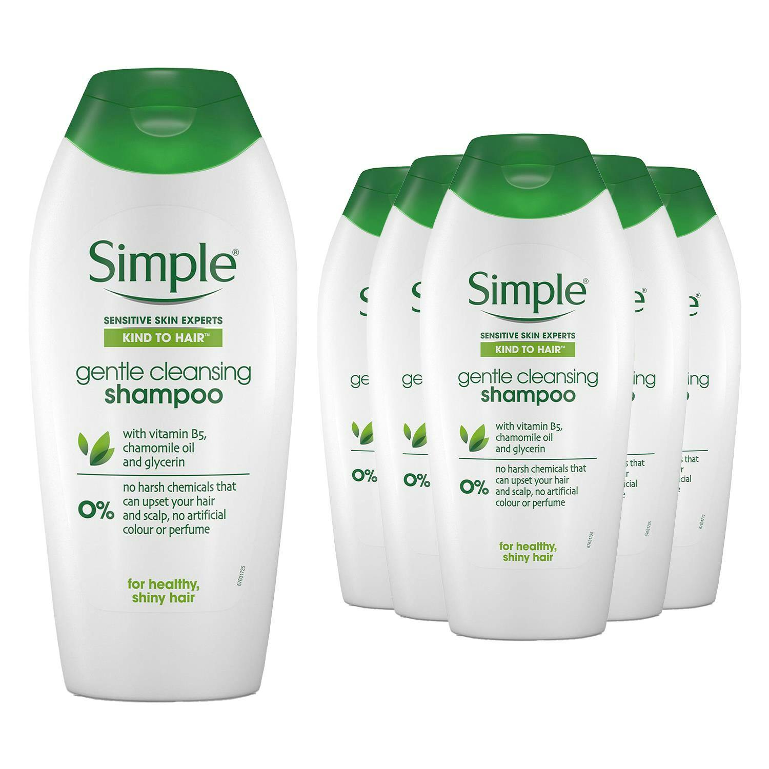 Simple Kind to Hair Gentle Cleansing Shampoo 400 ml, 6 Pack With Pro Vitamin B5 - Image 5