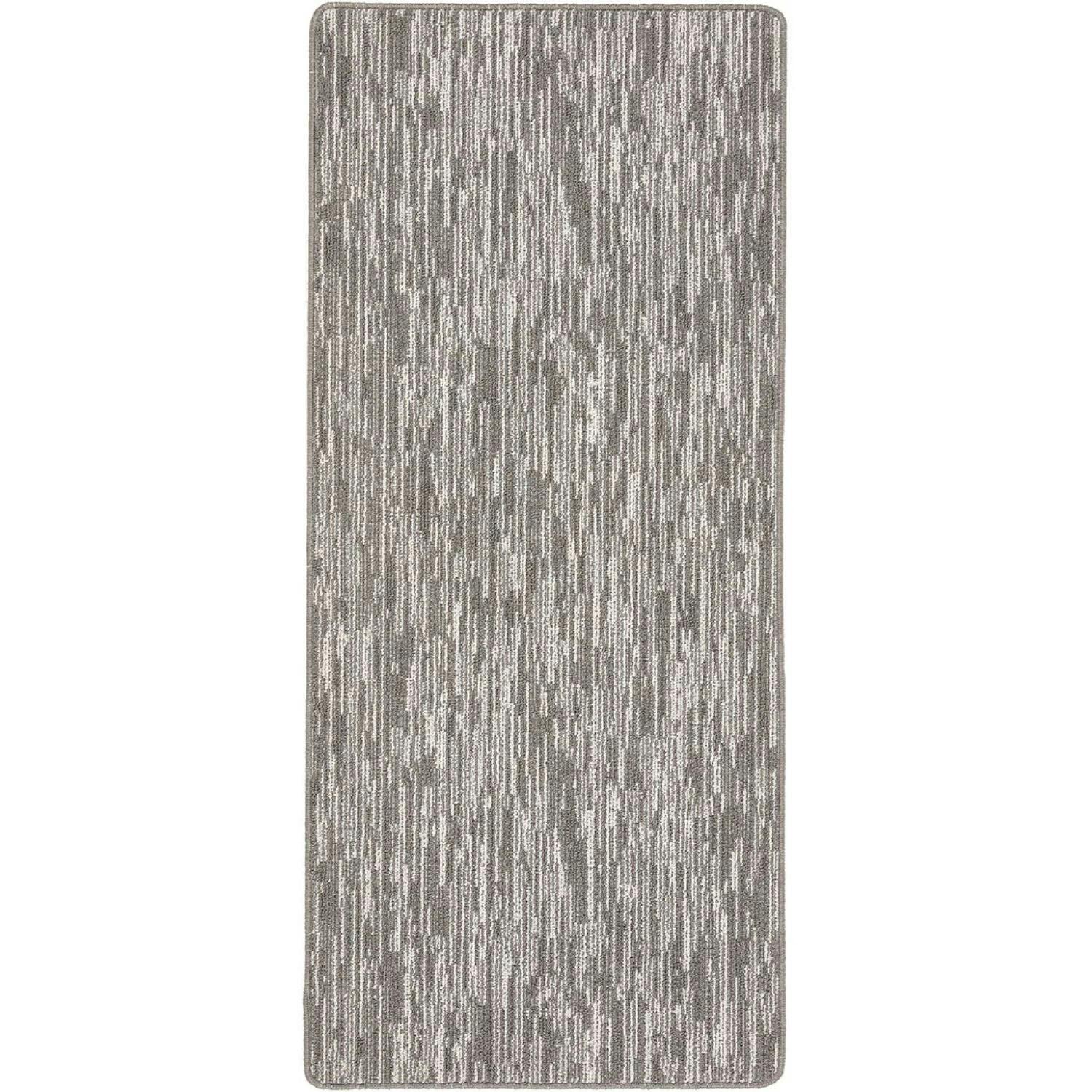 The Rugs Grey Washable Broken Striped Mat And Runner - 67X150 Cm