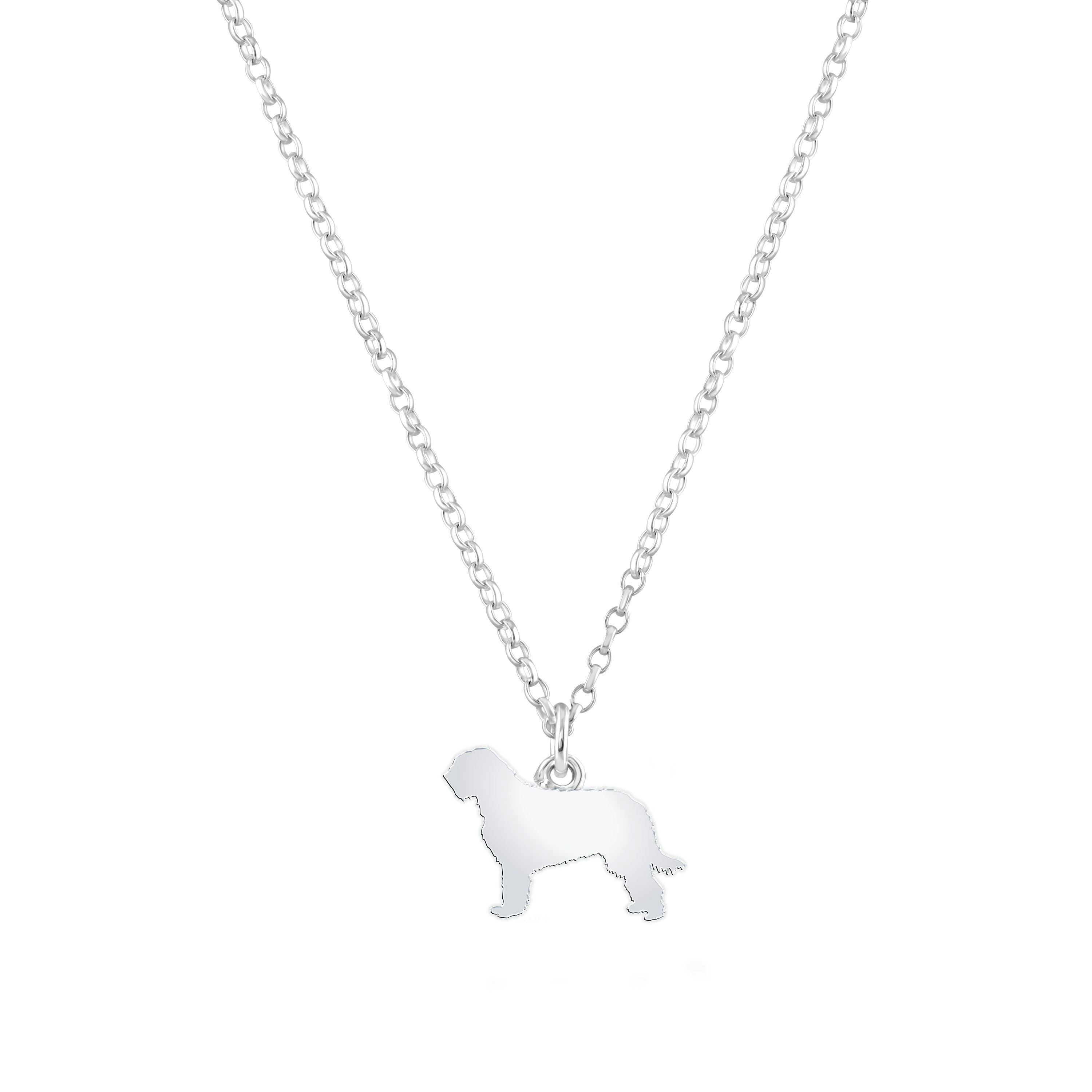 Mylee London Silver Otterhound Silhouette Necklace - Personalised - No