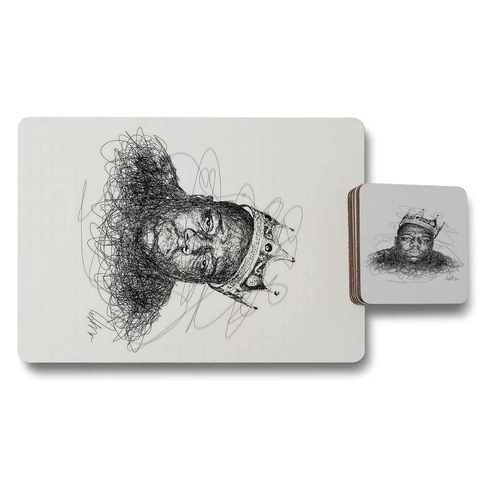 Benjamin Tate Design Set Of 12 Placemats And Coasters With Designer Artwork Wood Bottom
