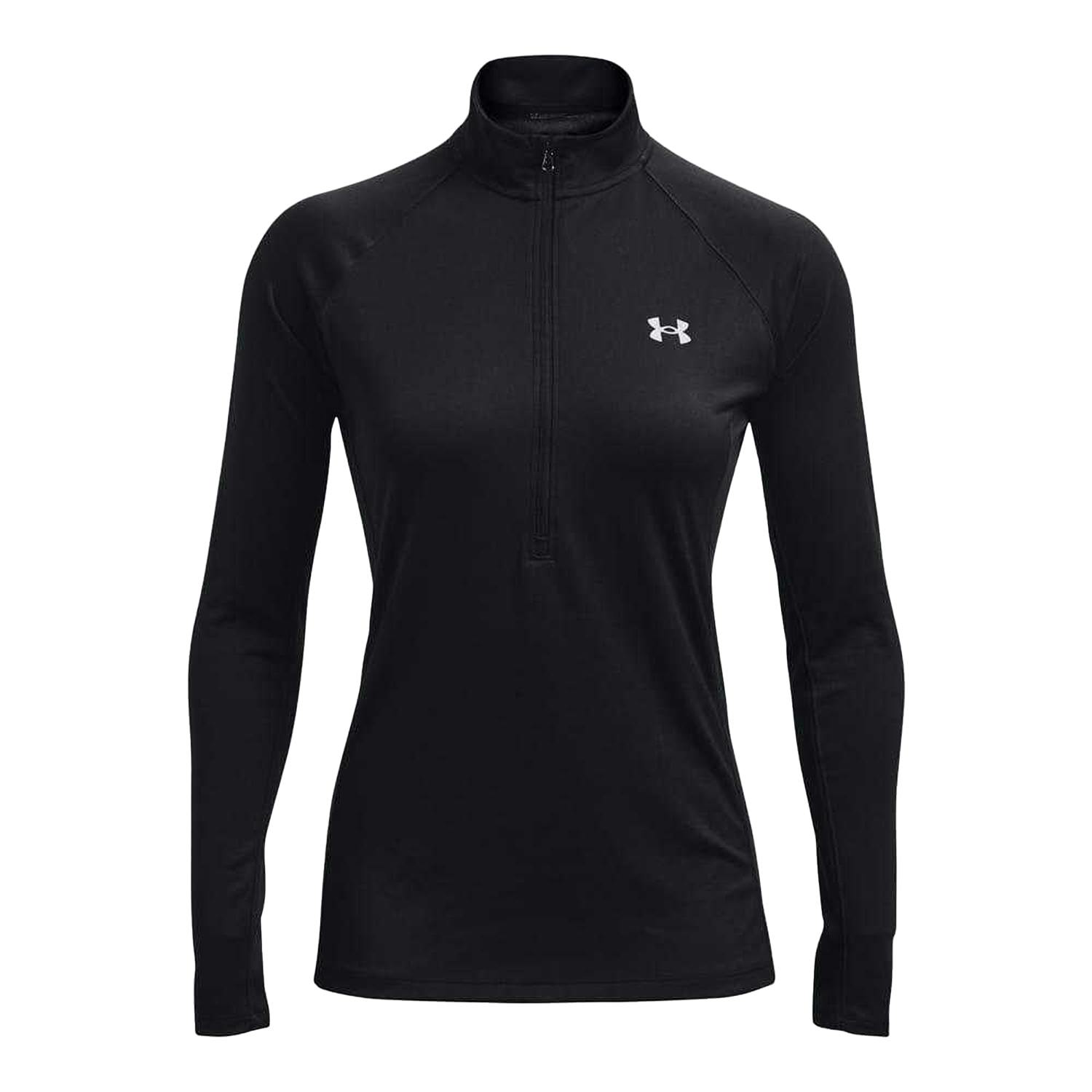 Under Armour Women's Black Tech Reflective Half Zip Top - 2 Uk - 100% Polyester