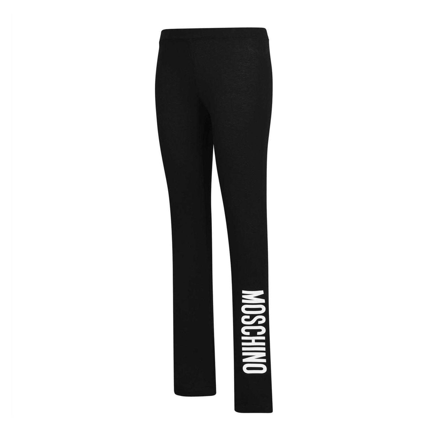 Moschino Girls Black Cotton Logo Leggings - 12 Years - 95% Cotton/5% Elastane