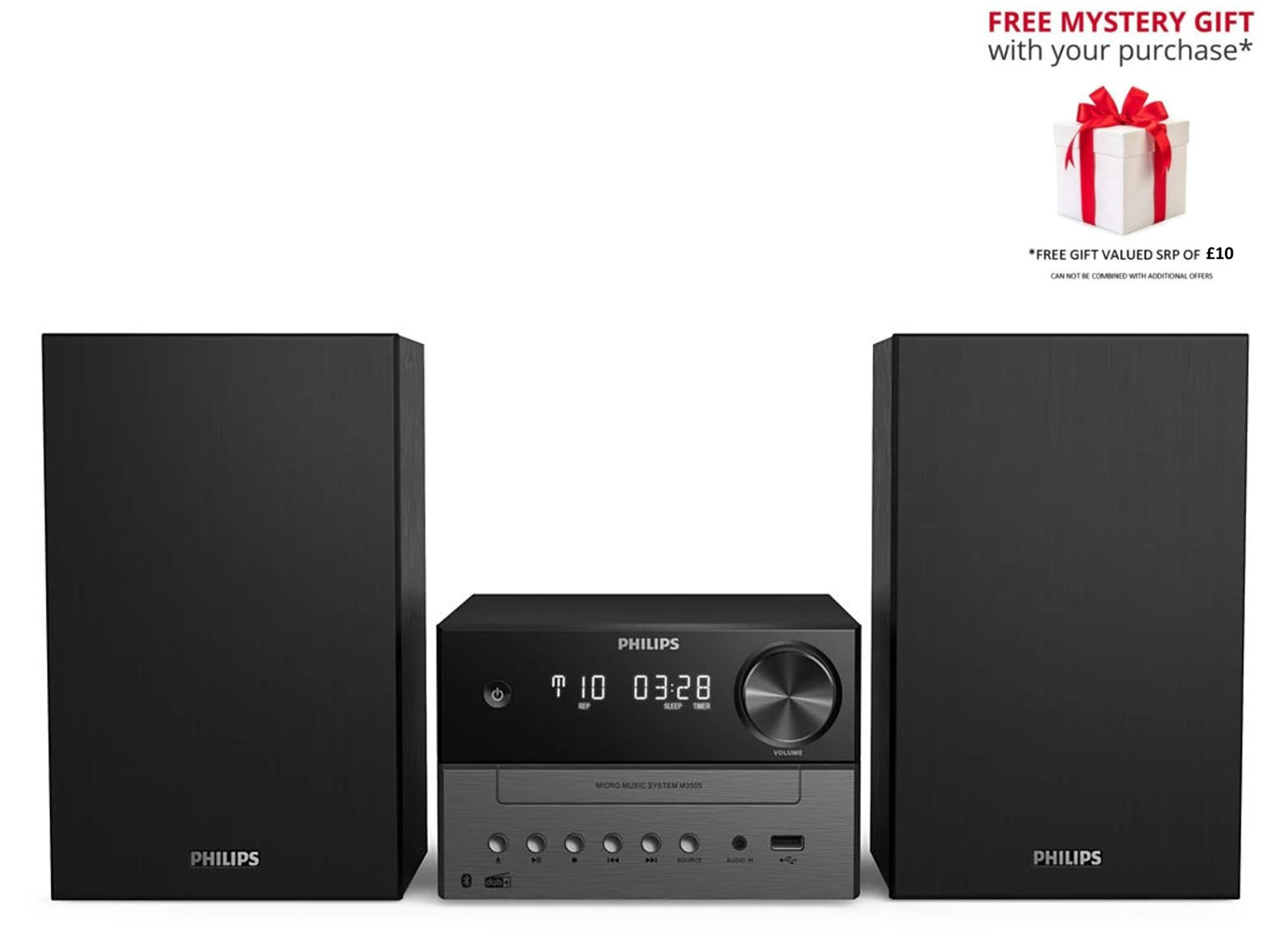 Philips Tam3505-12 Bt Micro Hi-Fi System Dab+ Radio, Cd Player, Usb Charging - Free Gift Rrp £10!
