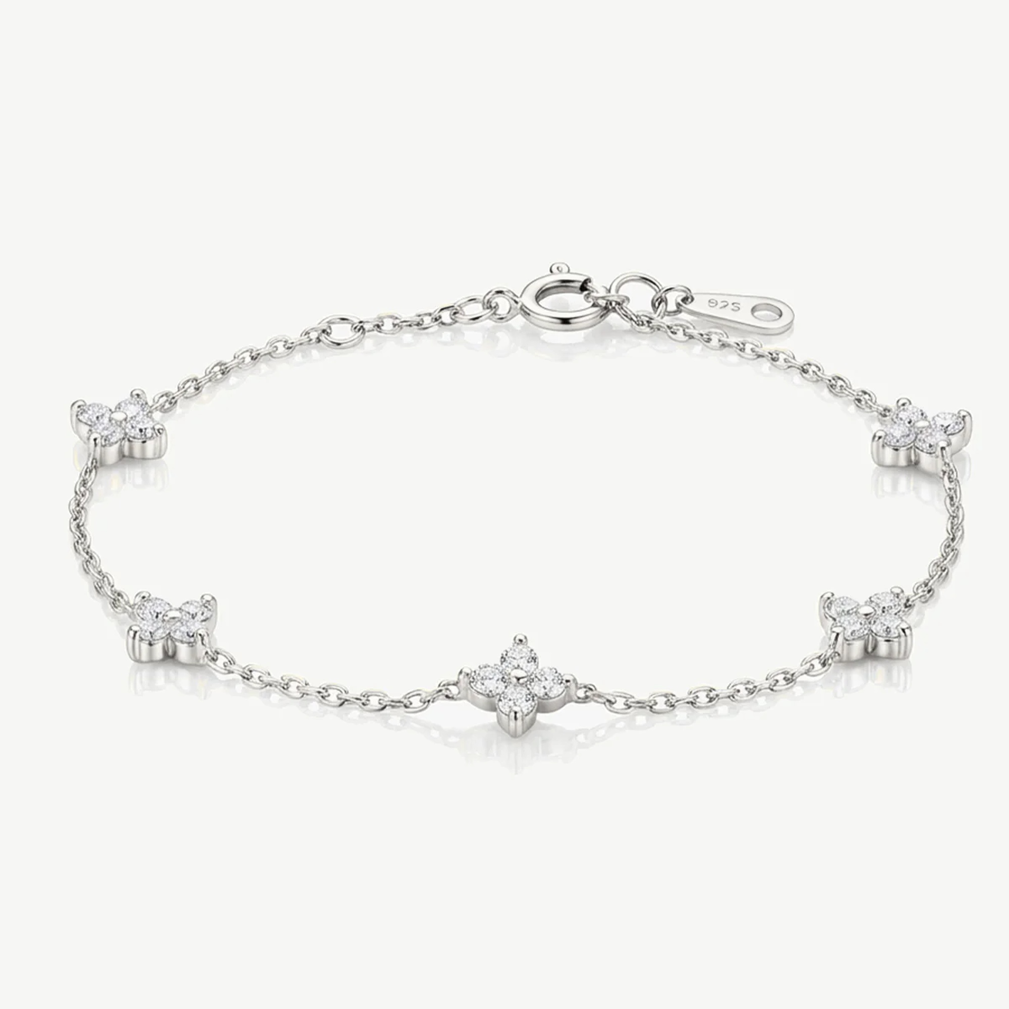 Muchv Silver Dainty Hydrangea Bracelet