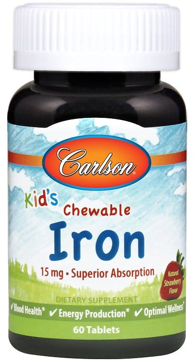 Carlson Labs (60 Tablets) Kid's Chewable Iron, 15Mg Strawberry - 60 Tablets - Image 5