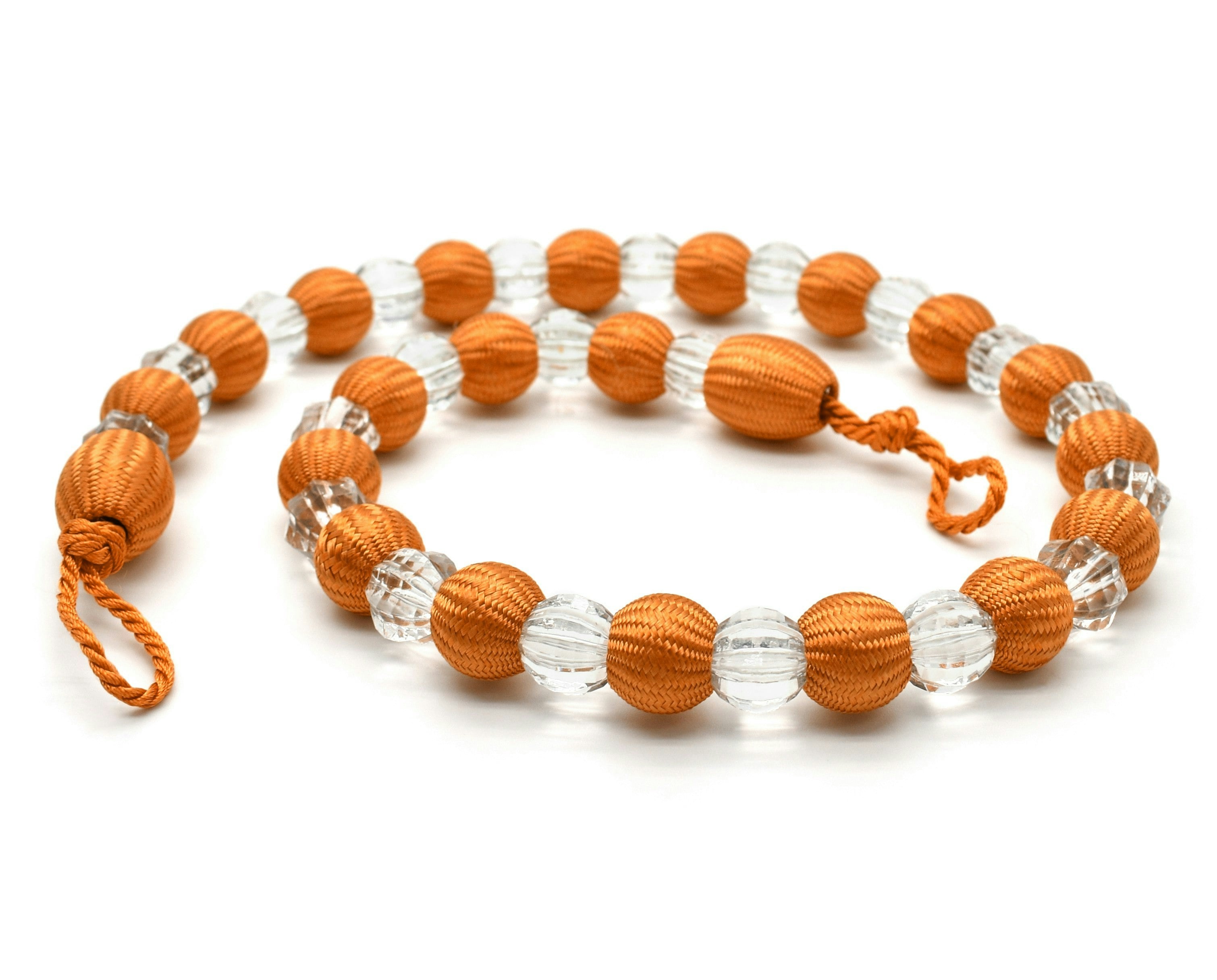 Intimates Orange Crystal Beaded Curtain Tie Back Pair
