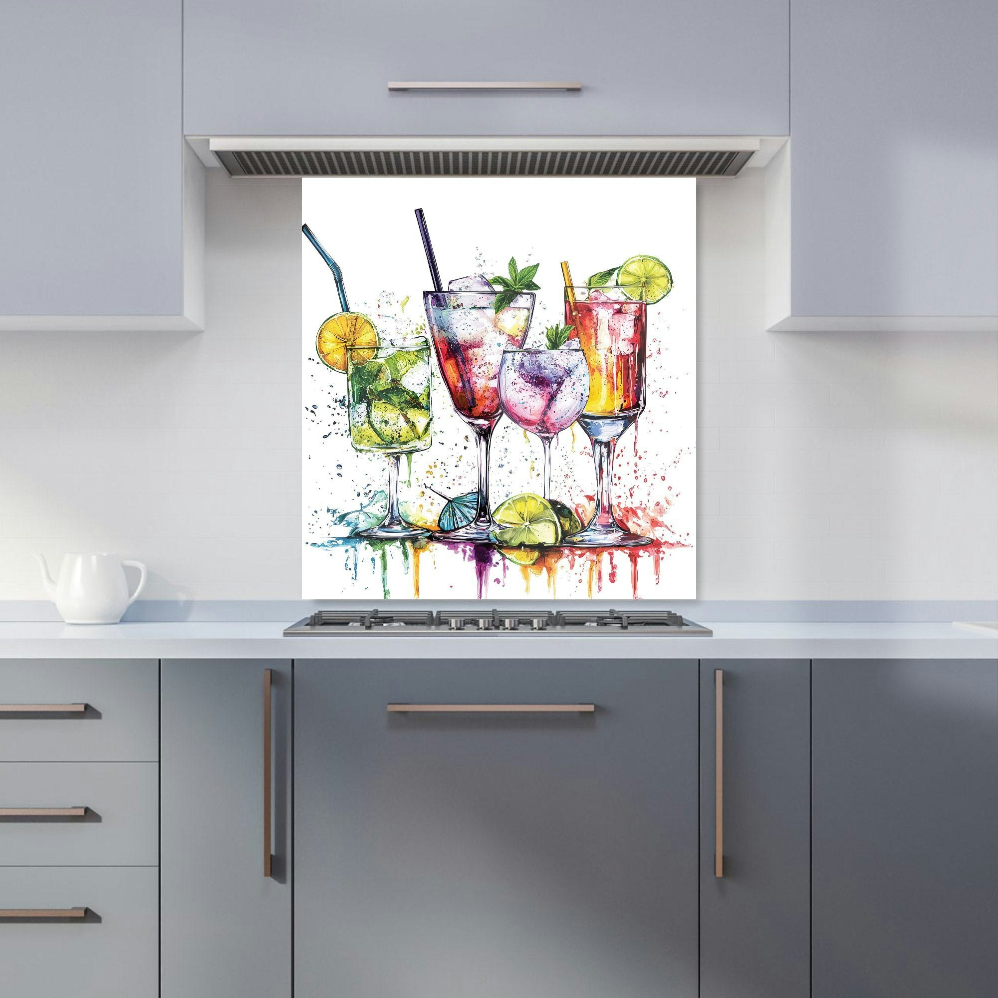 Warren Reed - Designer Vibrant Cocktail Splash Kitchen Splashback - W700mm X H650mm