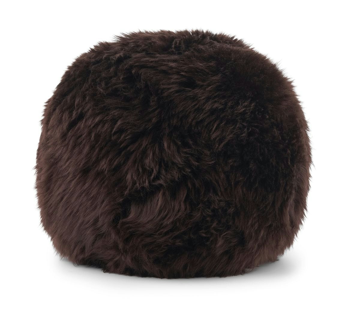Natures Collection Angelite Cushion | D30 Cm | D25 | D35 | Long Wool - Chocolate - D35 Cm