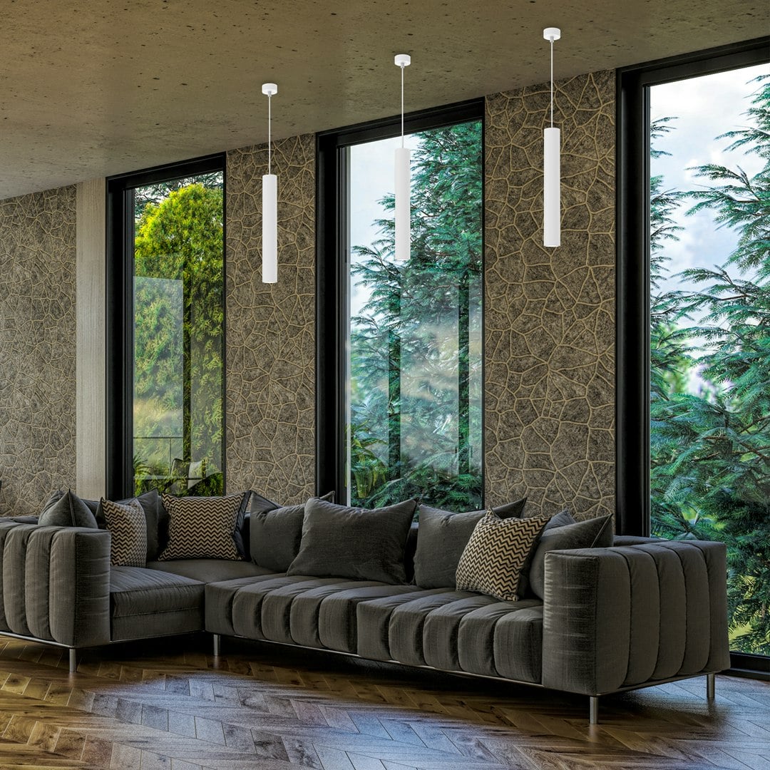 B&Q - Hudson Pendant Lamp Hand Made High Quality Elegant Cylindrical Design With Matt White Finish - Image 4
