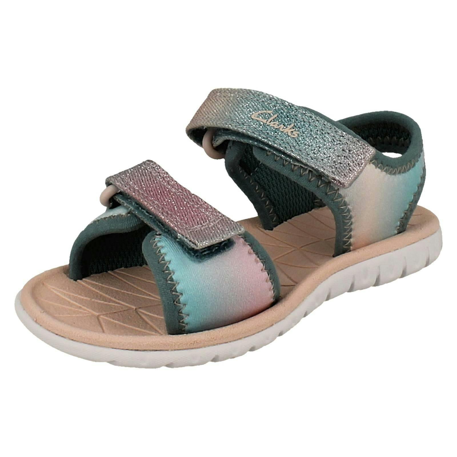 Clarks Kids Pattern Detailed Adjustable Sandals Surfing Tide K - Pastel - Uk 1.5 Child
