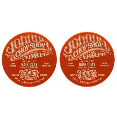 Johnny's Chop Shop Black Asian Wild Cat Hair Clay 70G Duo Pack