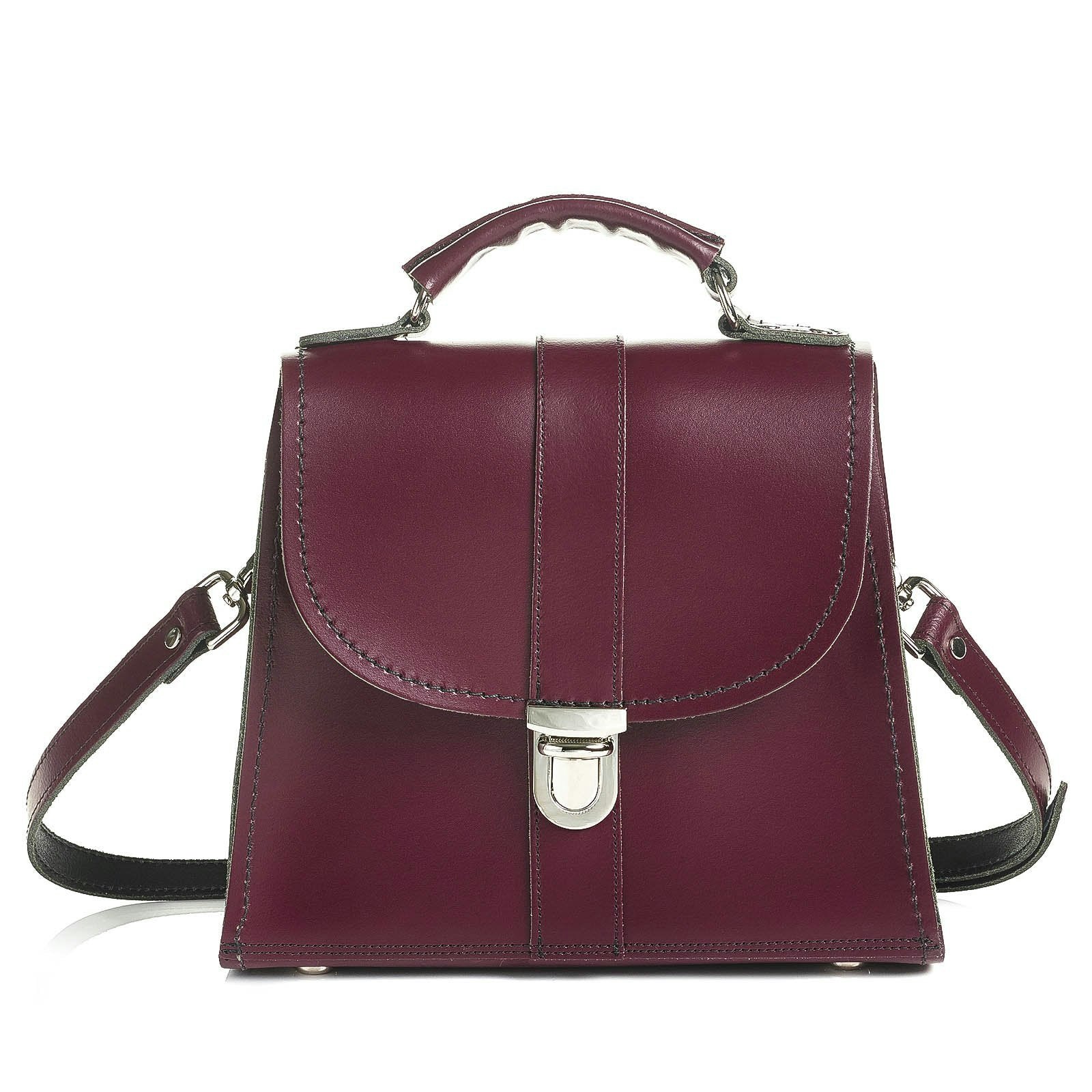 Zatchels Red Handmade Leather Cross Body Bag - Marsala