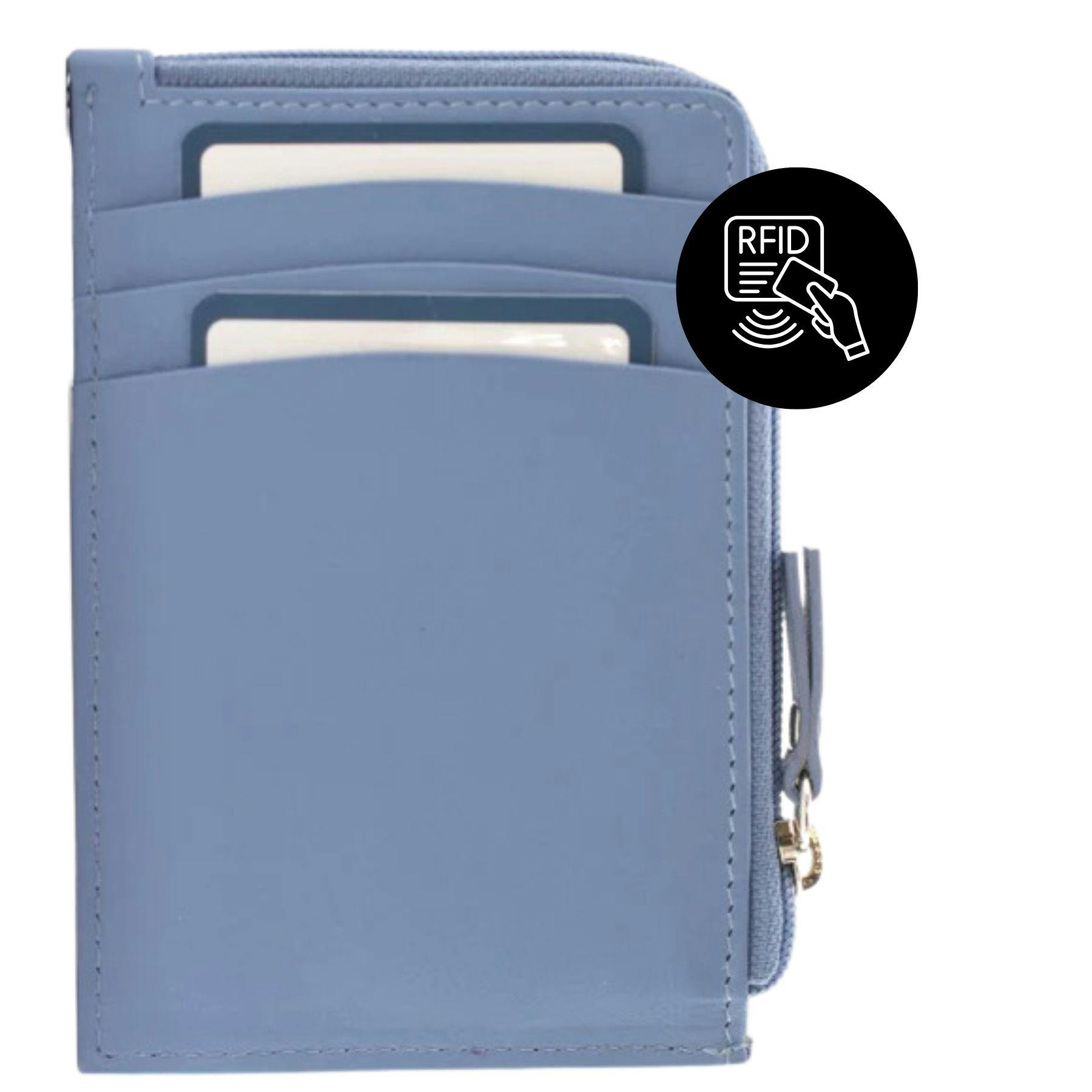 Mala Leather Blue The Botonists Post Range Coin & Card Purse - One Size - Leather