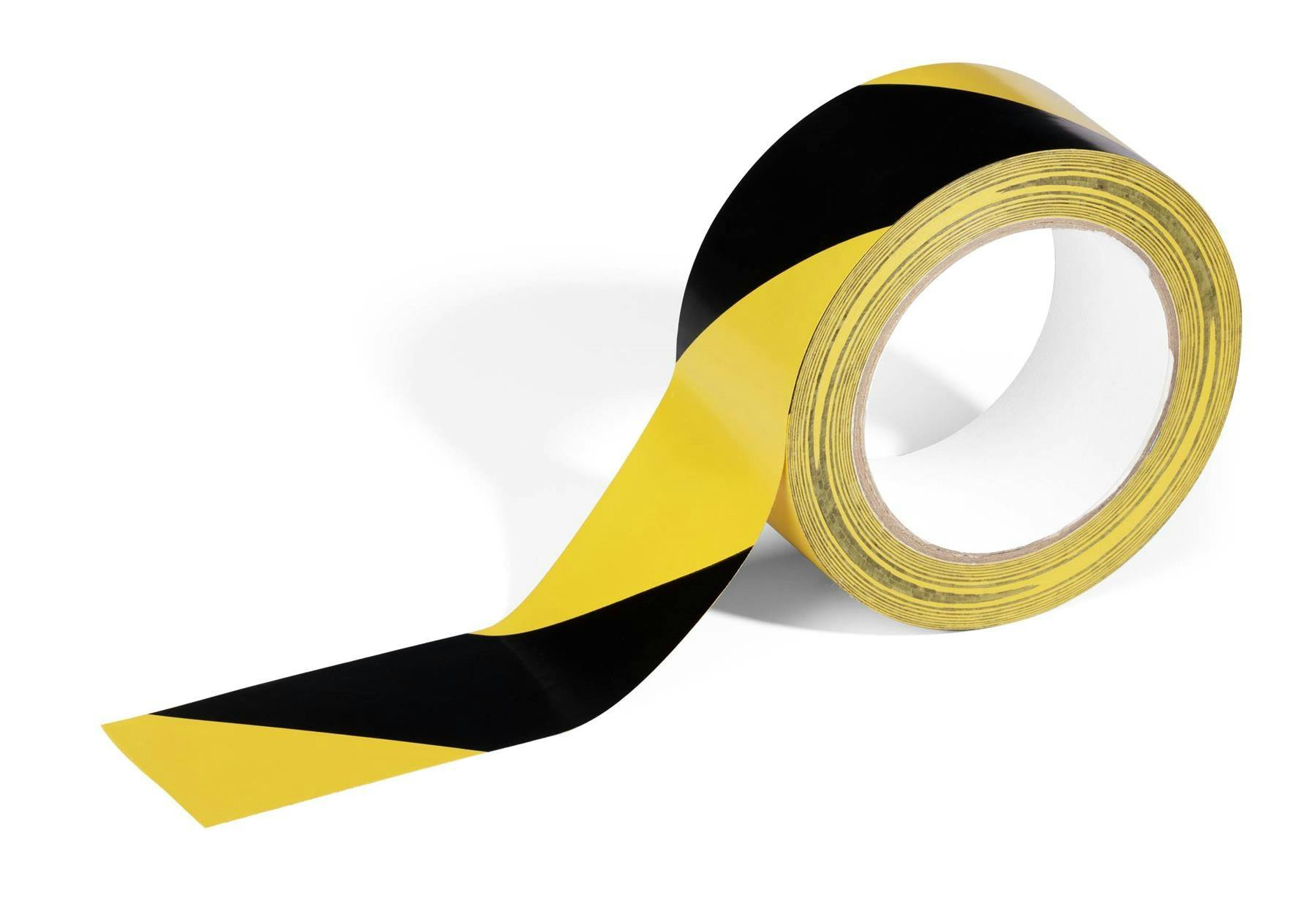 Durable Yellow/Black Duraline Removable Pvc Hazard Warning Floor Marking Tape | 50Mm X 33M