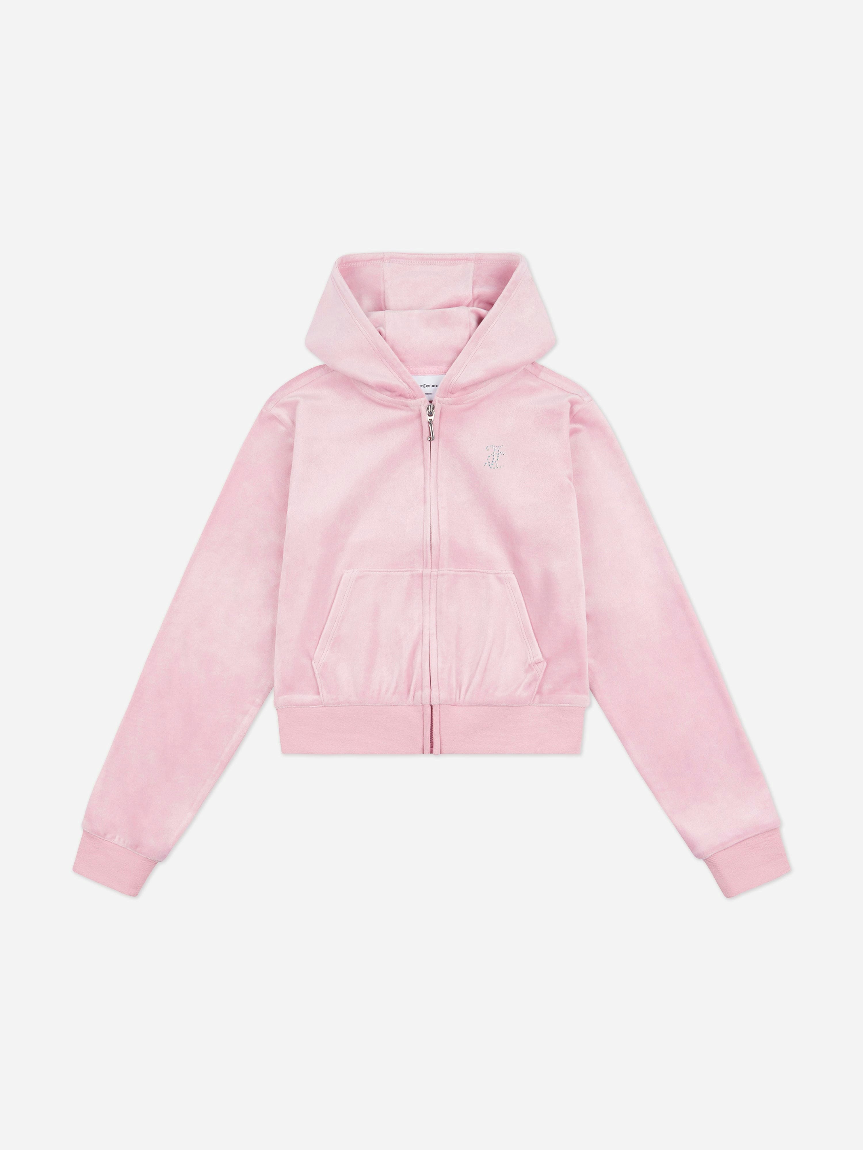 Juicy Couture Girls Pink Diamante Logo Zip Up Top In - 15 - 16 Yrs