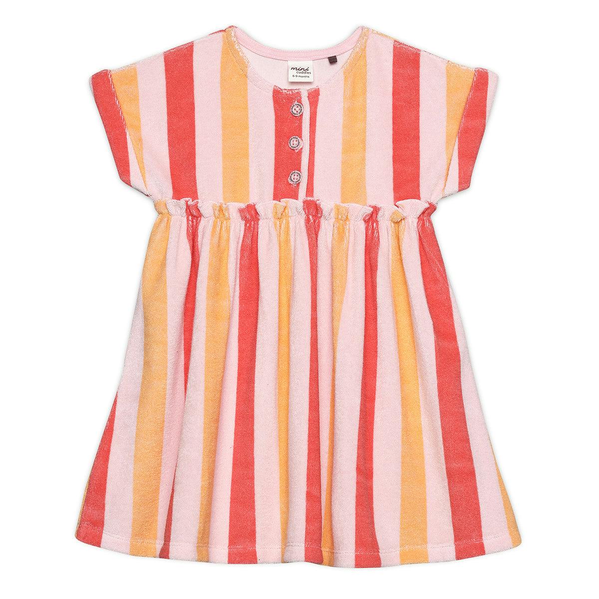 Mini Cuddles Women's Baby Girls Striped Dress, Multicolour - 18-24 Months
