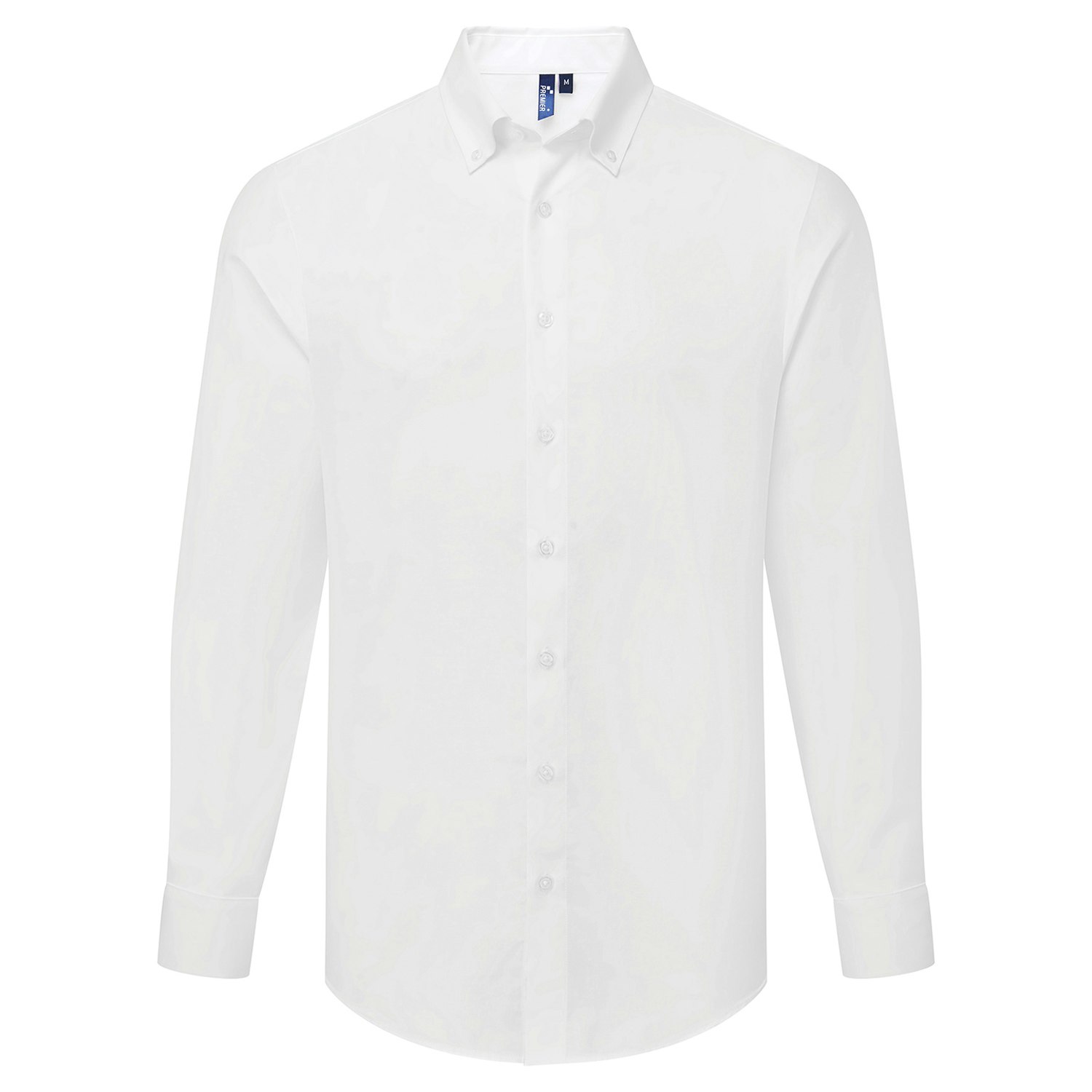 Premier Men's White Supreme Oxford Long-Sleeved Formal Shirt In | Size: 4XL - Image 2