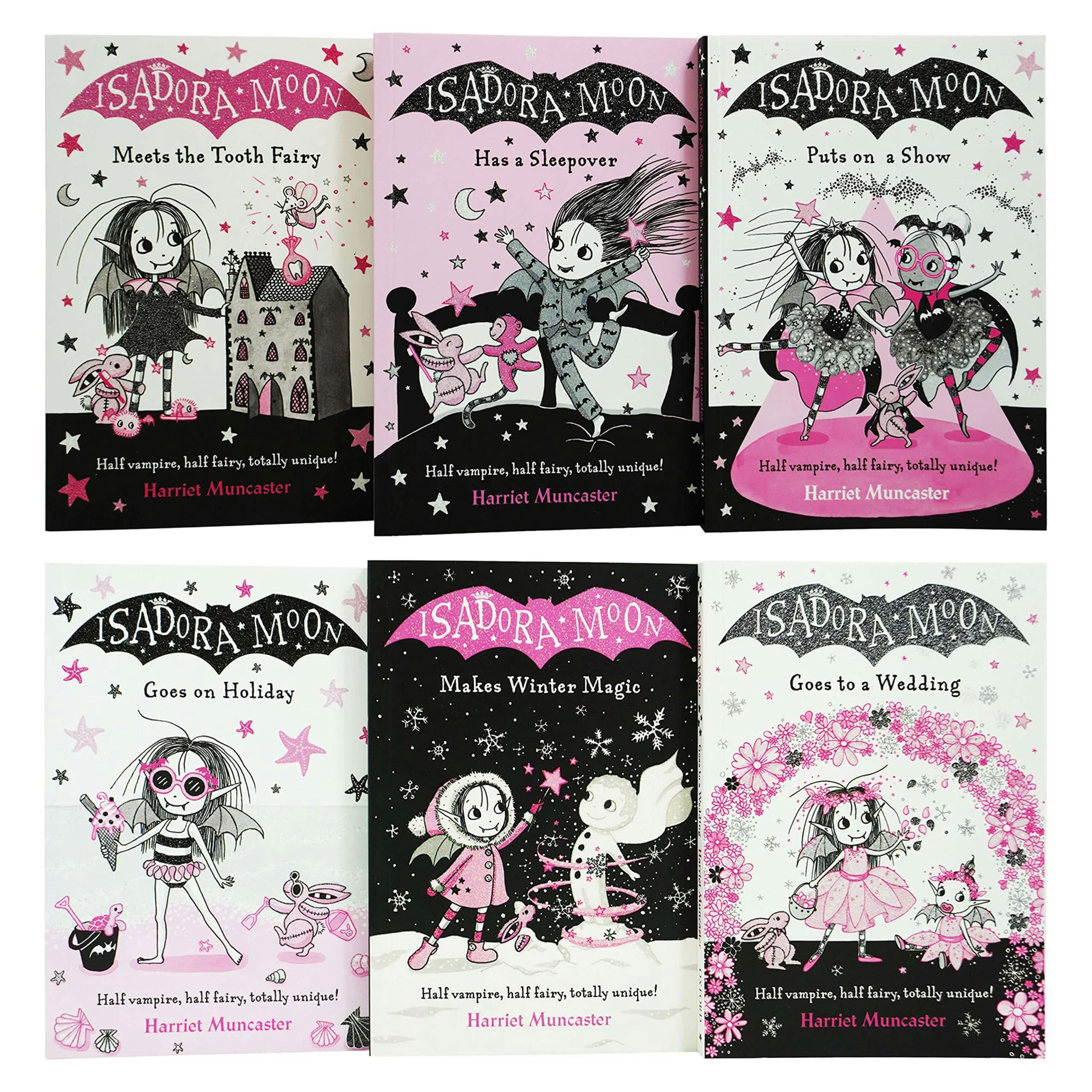 Oxford University Press Isadora Moon Series 2 6 Book Set Meets The Tooth Fairy, Goes To A Wedding, Goes On Holiday & More