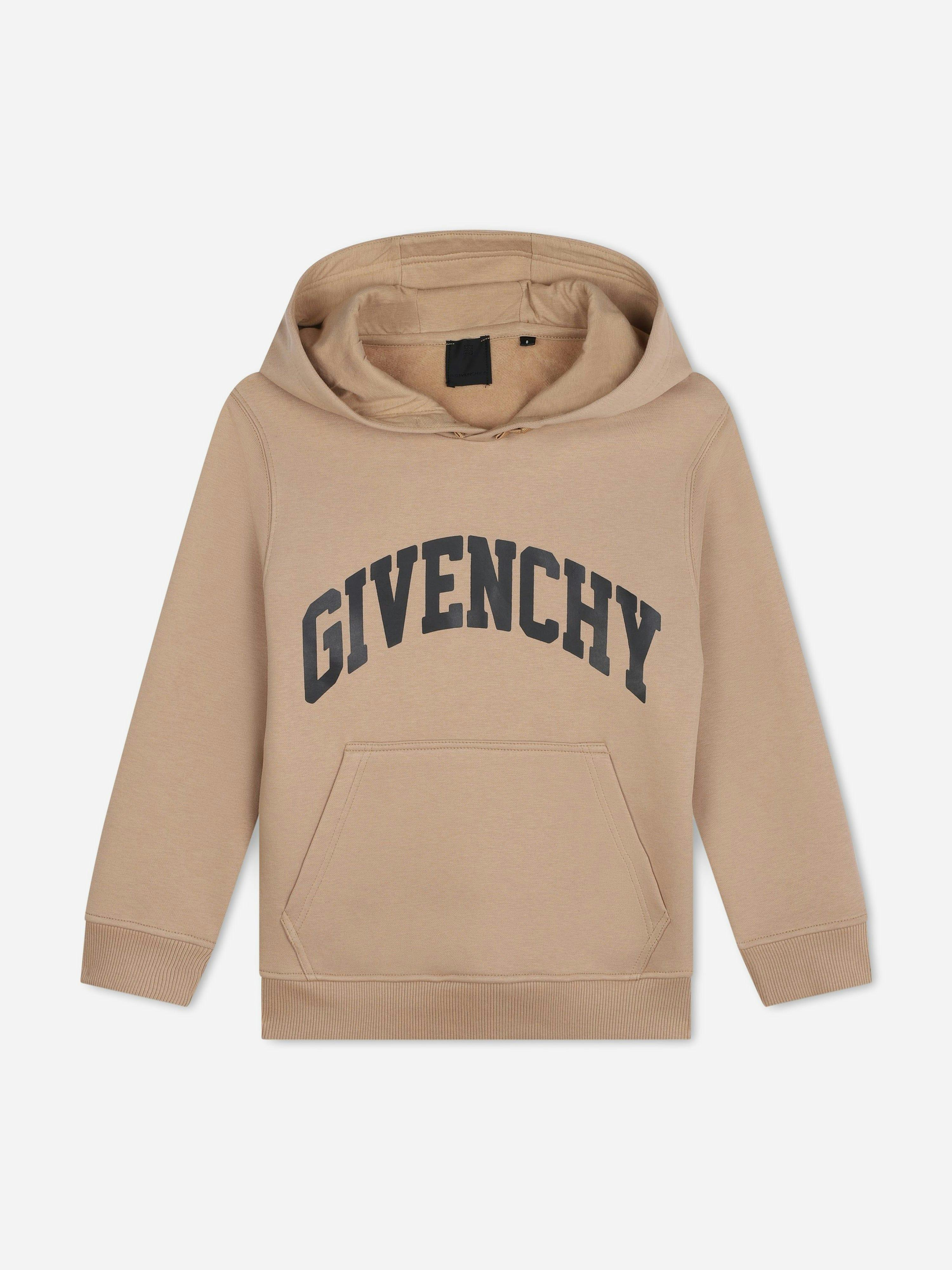 Givenchy Boys Beige Logo Hoodie In - 10 Yrs